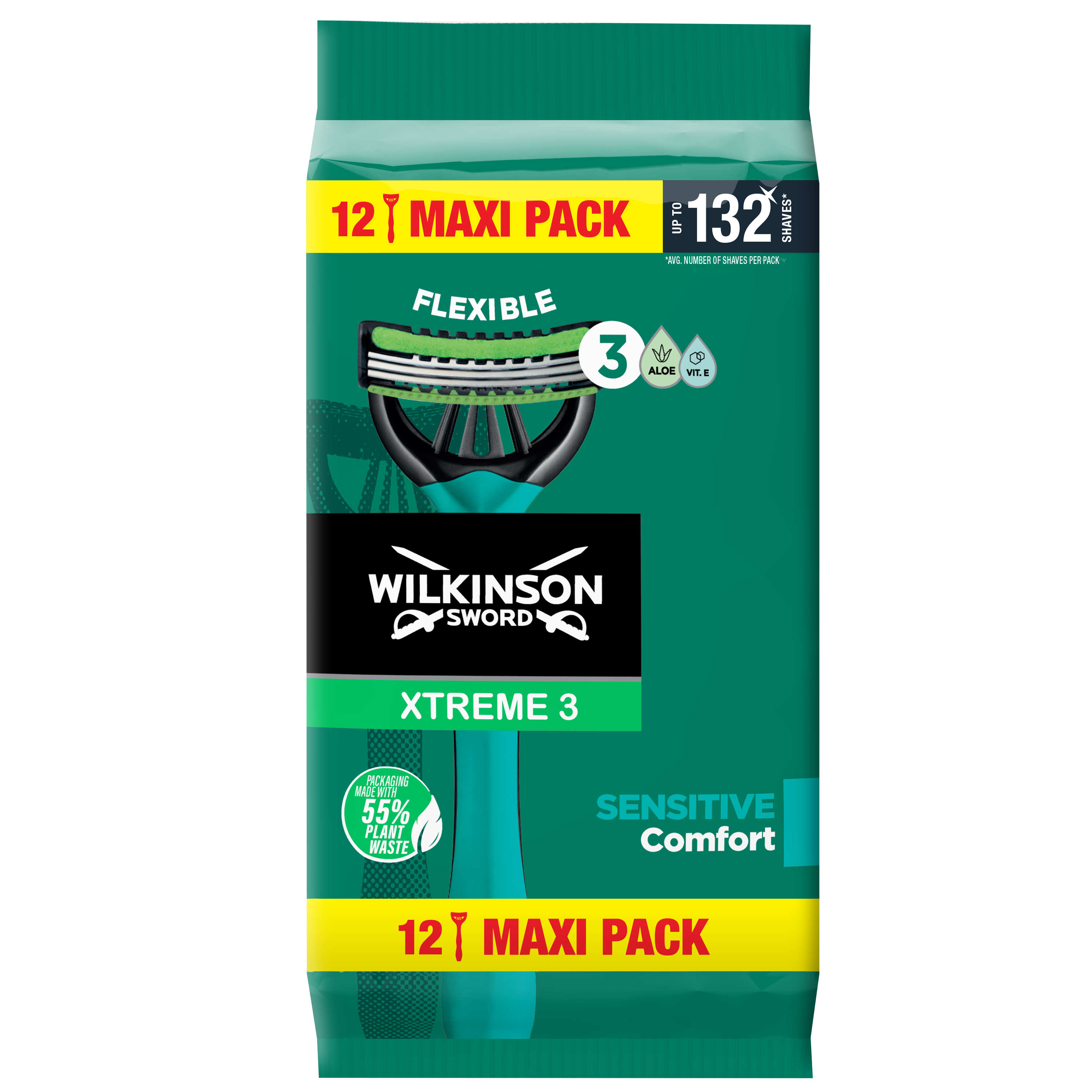 Wilkinson Sword Xtreme3 Sensitive Comfort Jednorazowe Maszynki Do Golenia 12 Sztuk