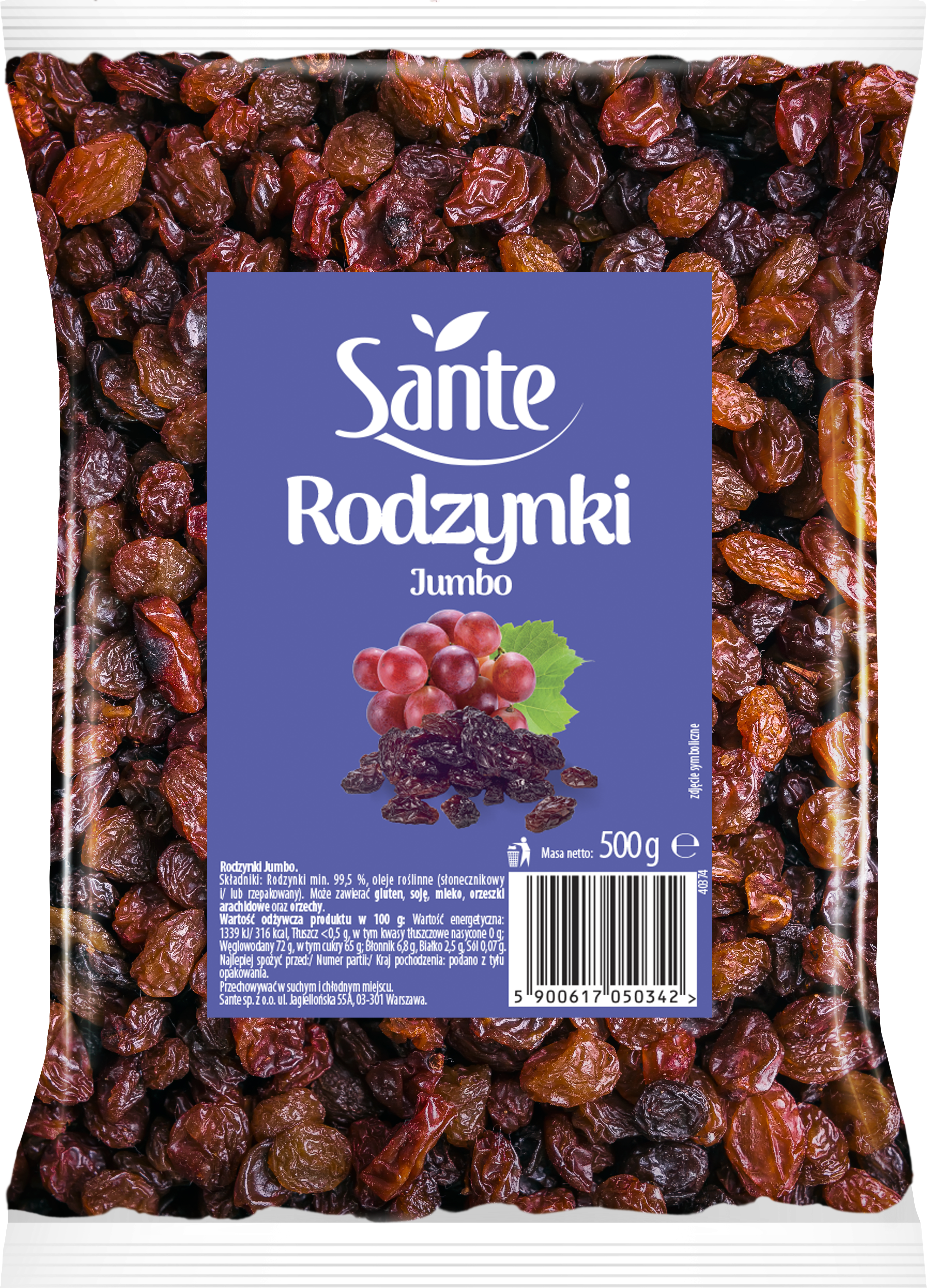 Sante Rodzynki Jumbo 500G