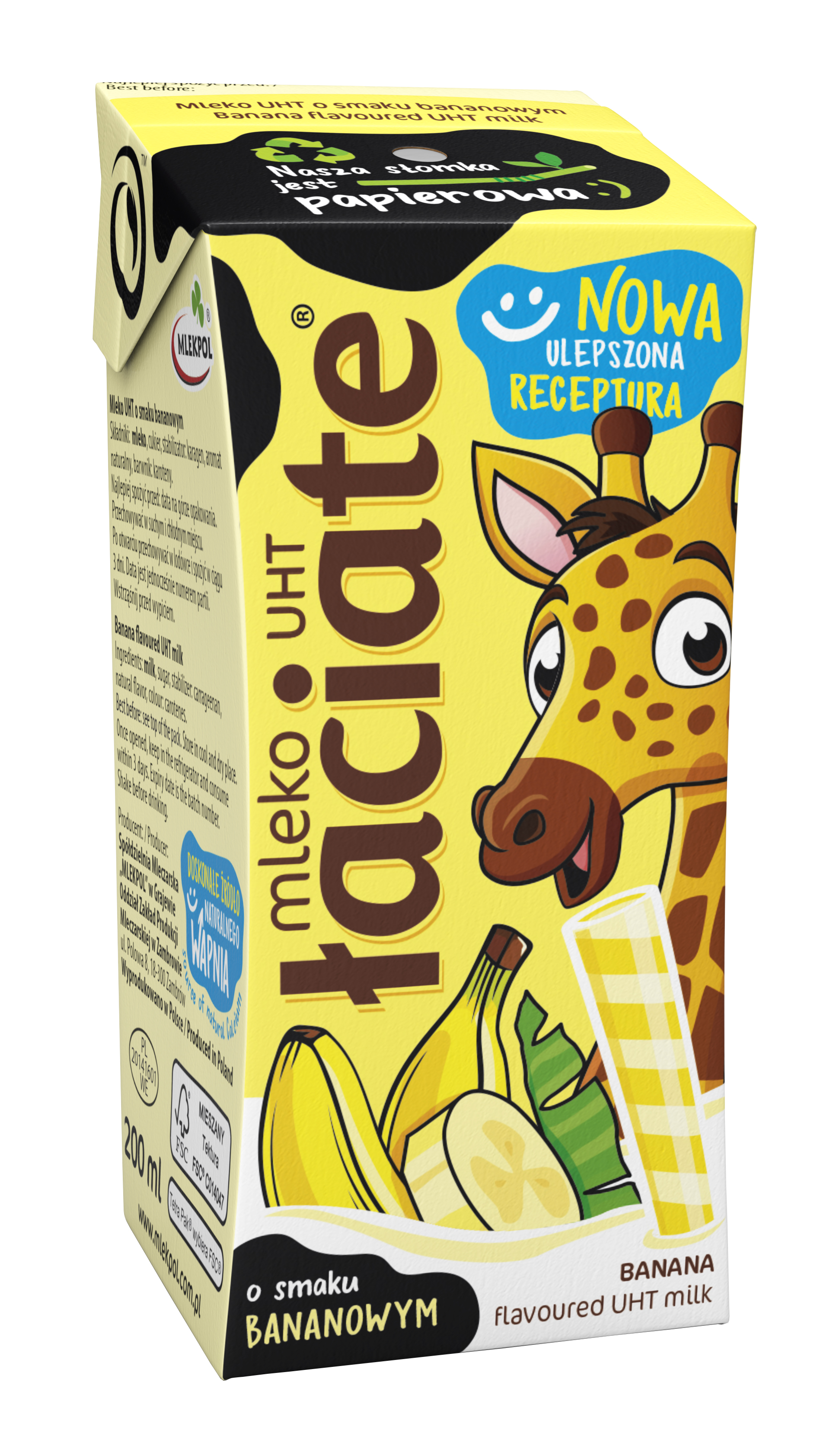 Mleko Uht Łaciate Smakowe Bananowe 200Ml