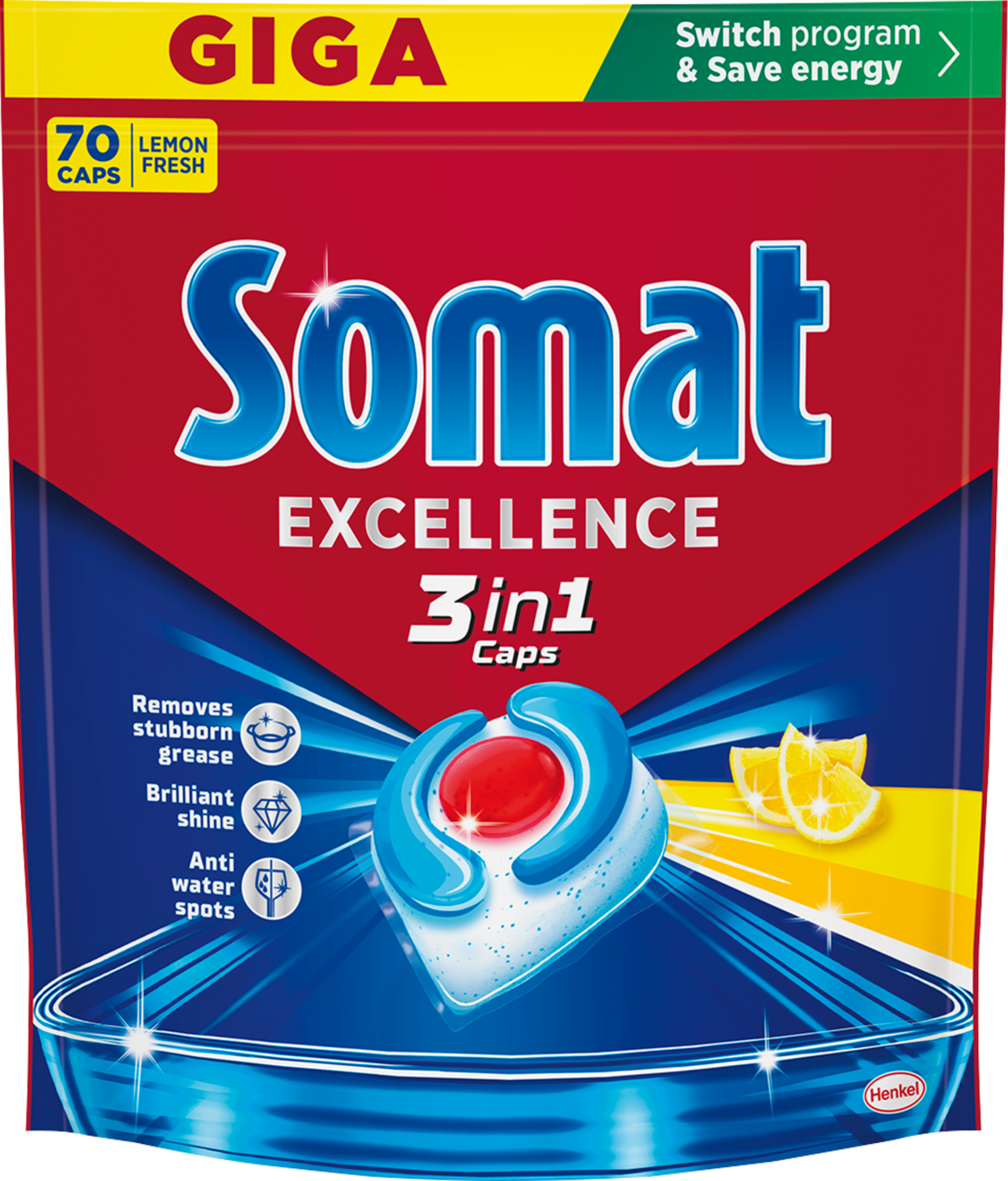 Somat Kapsułki Do Zmywarki 3In1 Lemon 70 Szt.