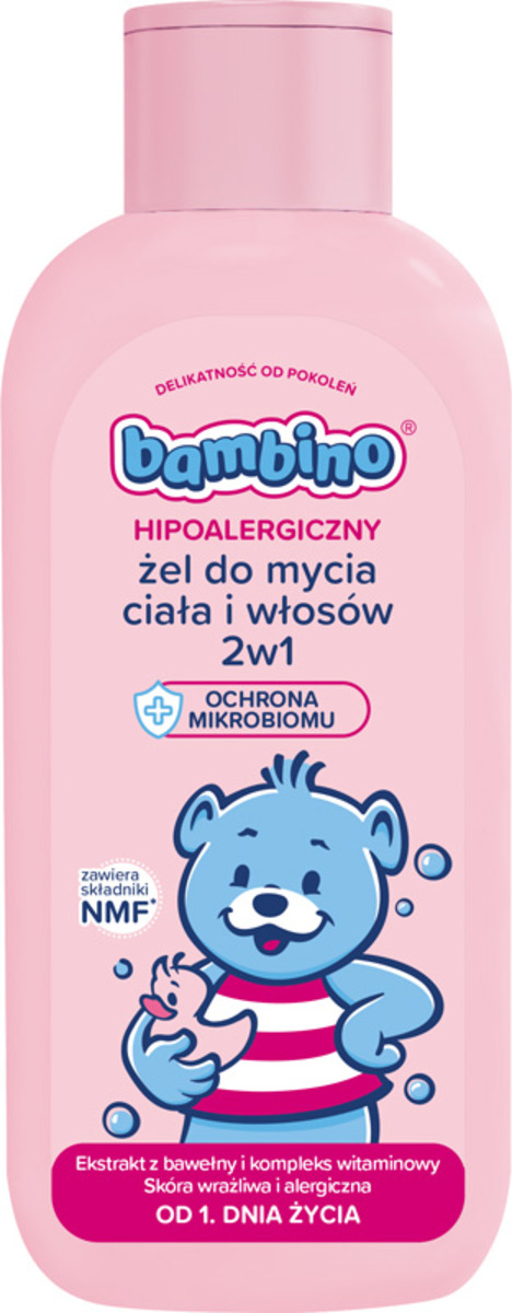 Bambino Żel Do Mycia Ciała I Włosów 2W1 Hipoalergiczny 400 Ml