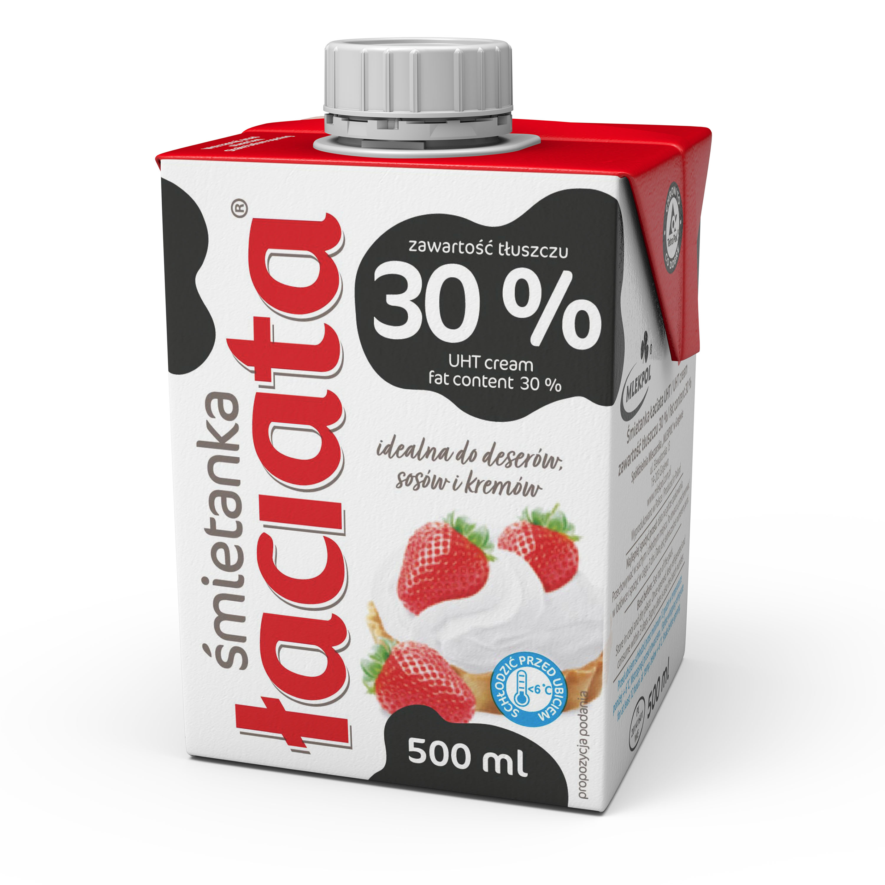 Śmietanka Uht 30% Tłuszczu Łaciata 500Ml