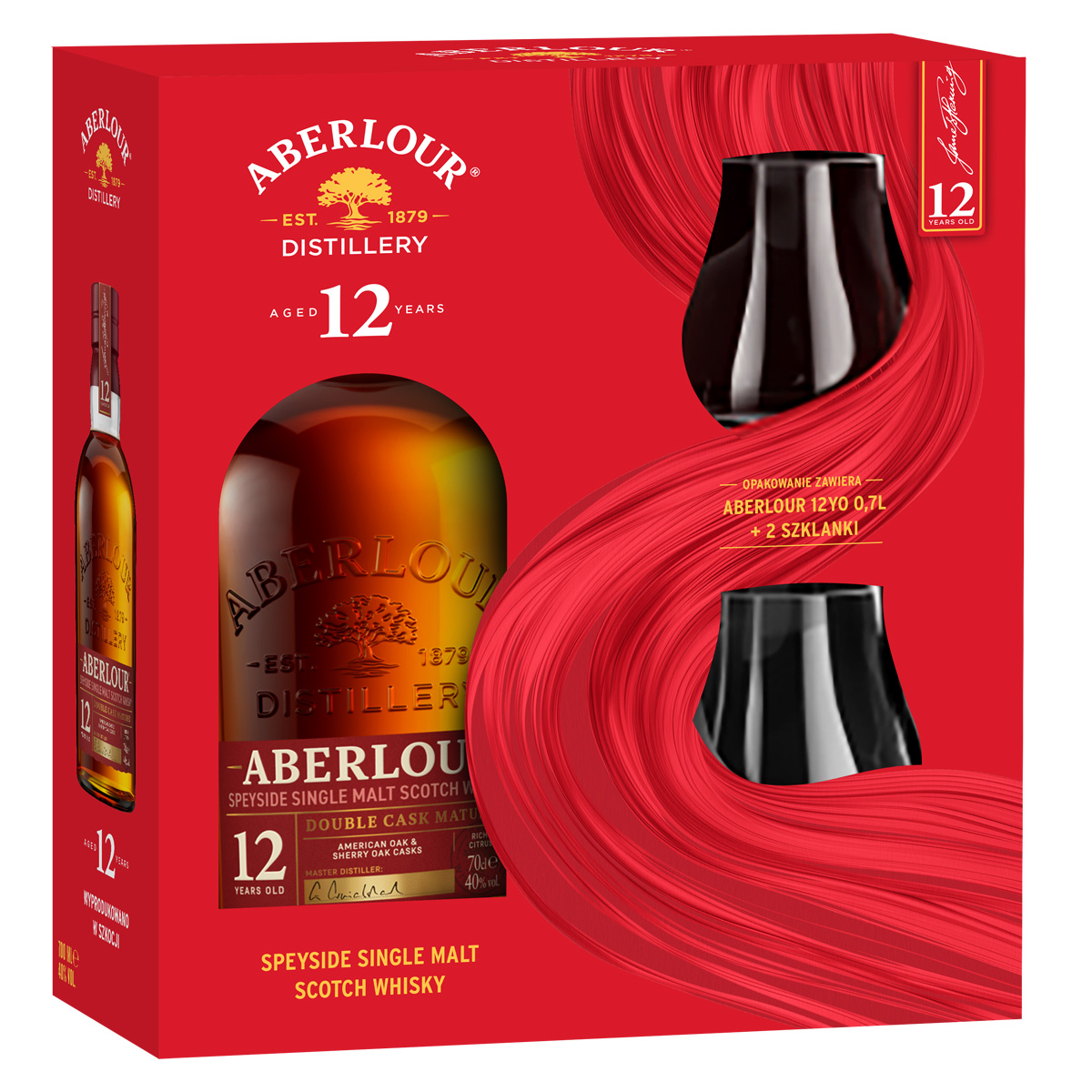 Whisky Aberlour 12Yo 0,7L 40% 2 Szklanki