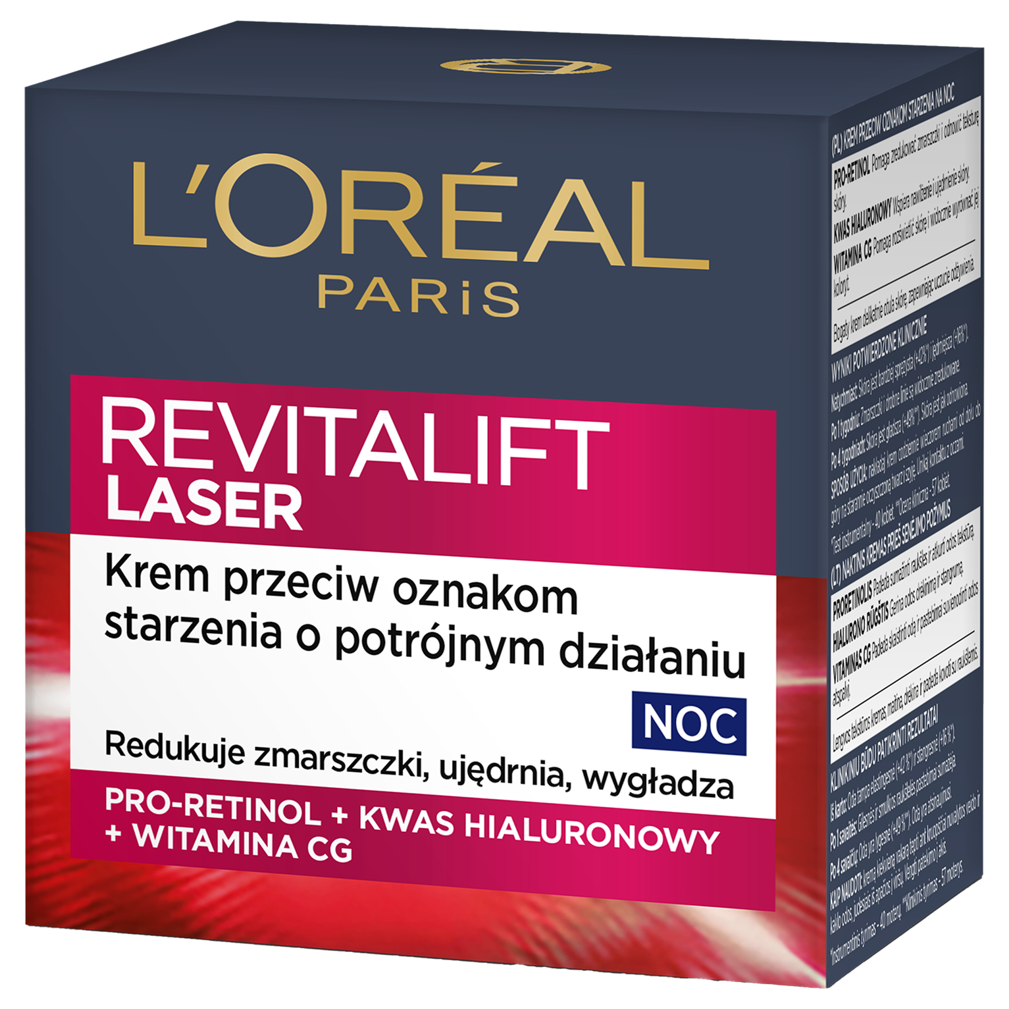 L’Oréal Paris Revitalift Laser Krem Przeciwzmarszczkowy Na Noc Z Pro-Retinolem 50 Ml
