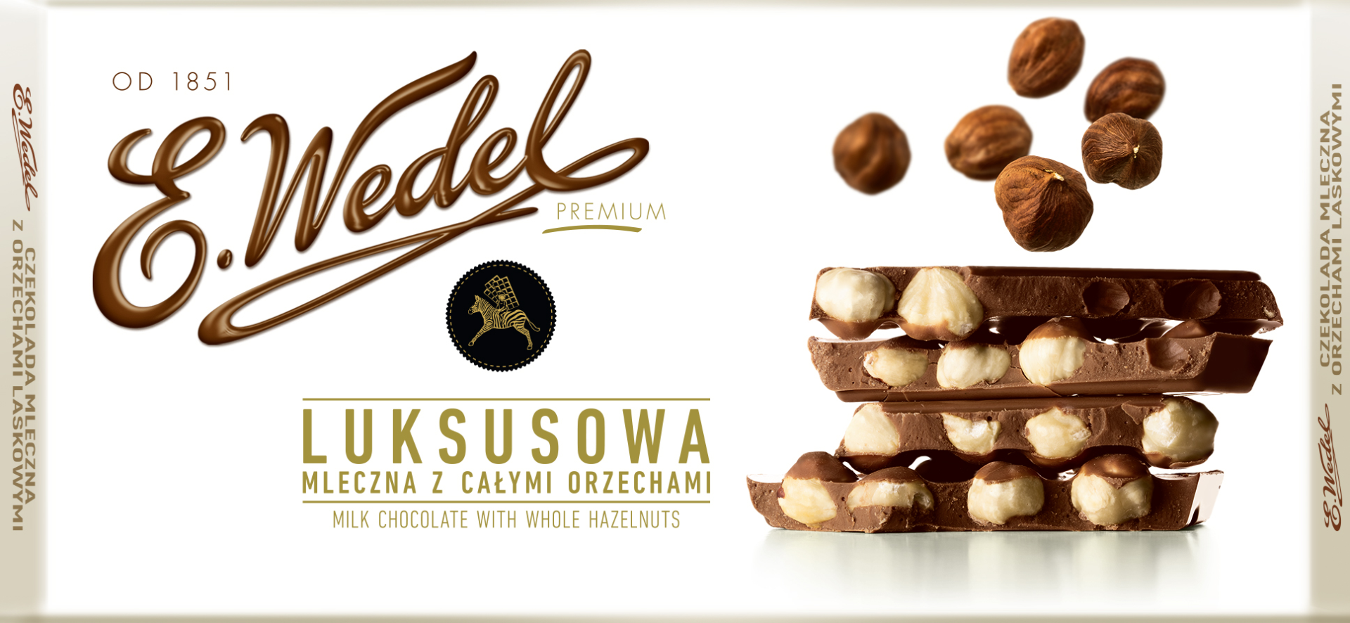 E. Wedel Czekolada Luksusowa Mleczna Z Orzechami Laskowymi 100 G