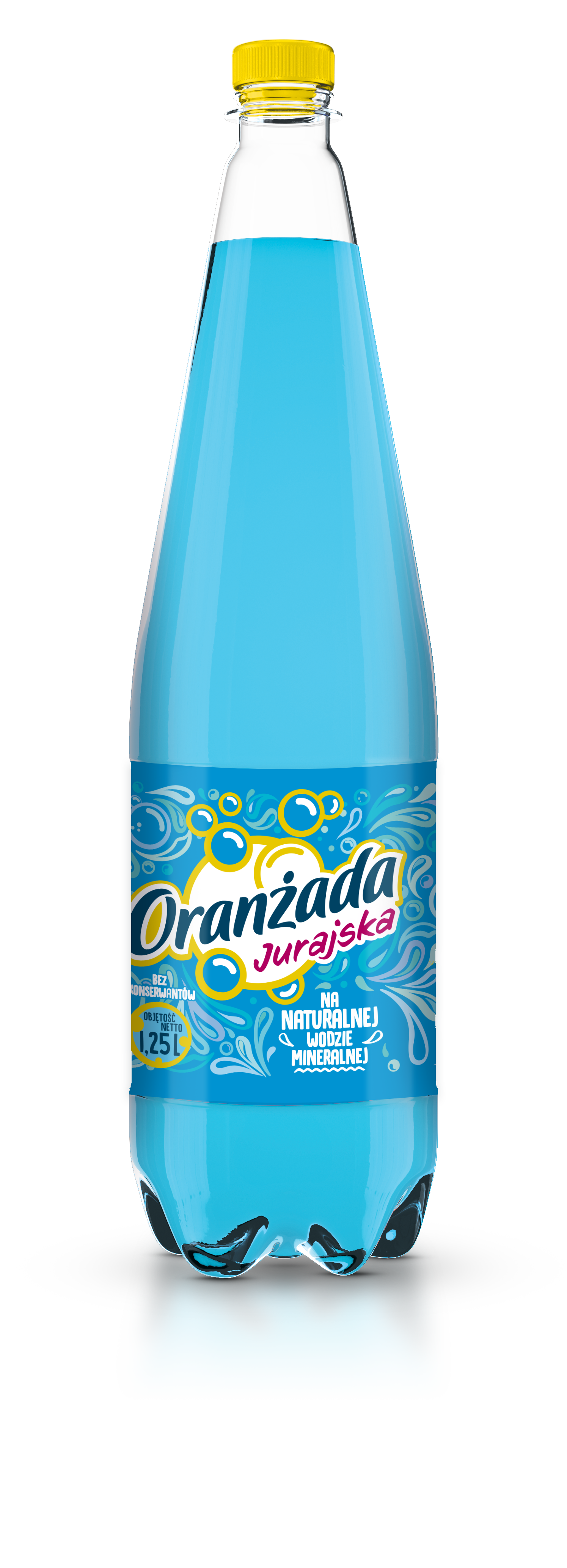 Jurajska Oranżada Niebieska Napój Gazowany 20% Soku Butelka Pet 1,25L Kaucja
