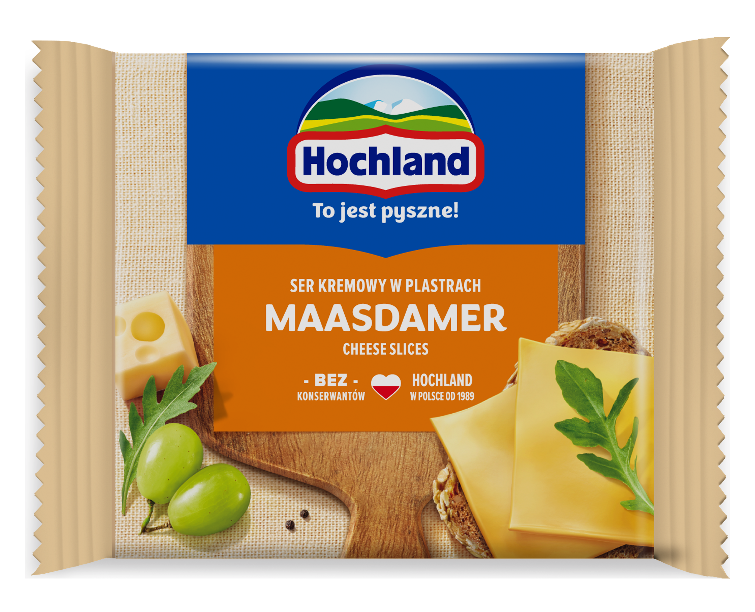Hochland Maasdamer. Ser Kremowy Topiony W Plastrach Z Maasdamerem 130G
