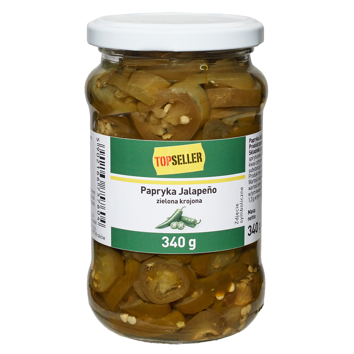 Topseller Papryka Jalapeno Zielona Krojona 340 G