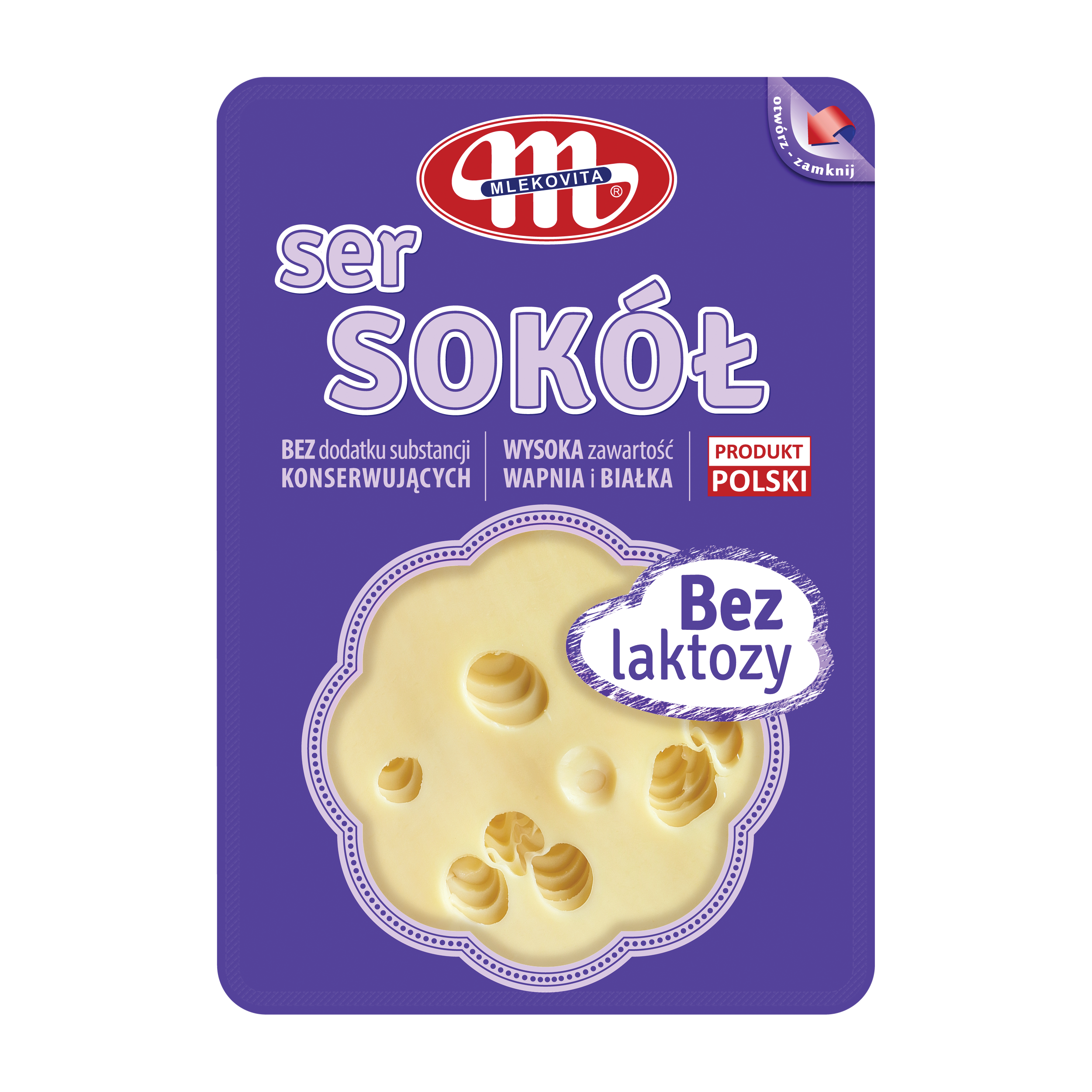 Mlekovita Ser Sokół Bez Laktozy Dojrzewający Plastry 150G