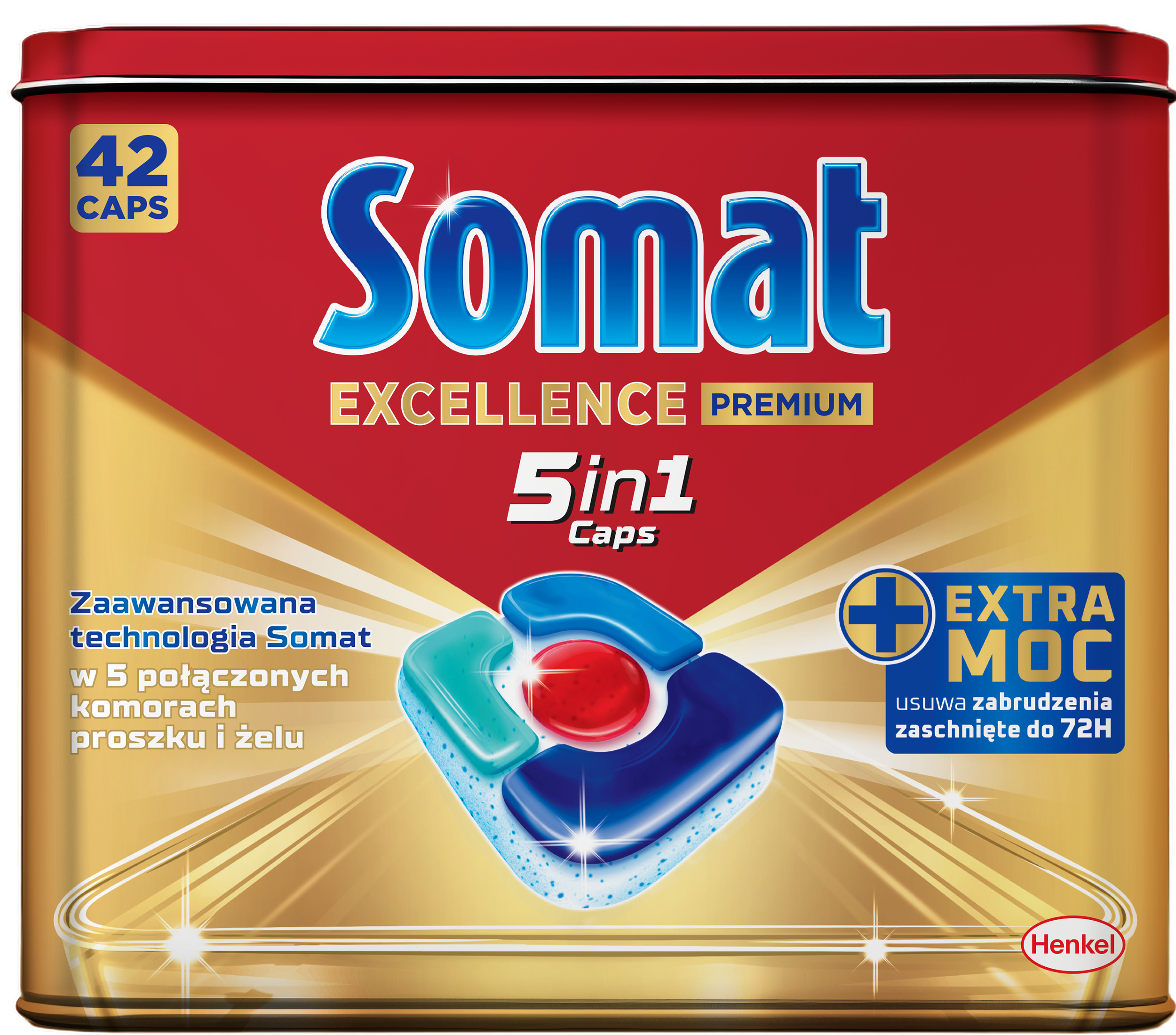 Somat 5In1 Kapsułki Do Mycia Naczyń W Zmywarkach W Metalowej Puszce 781,2 G (42 Sztuki)