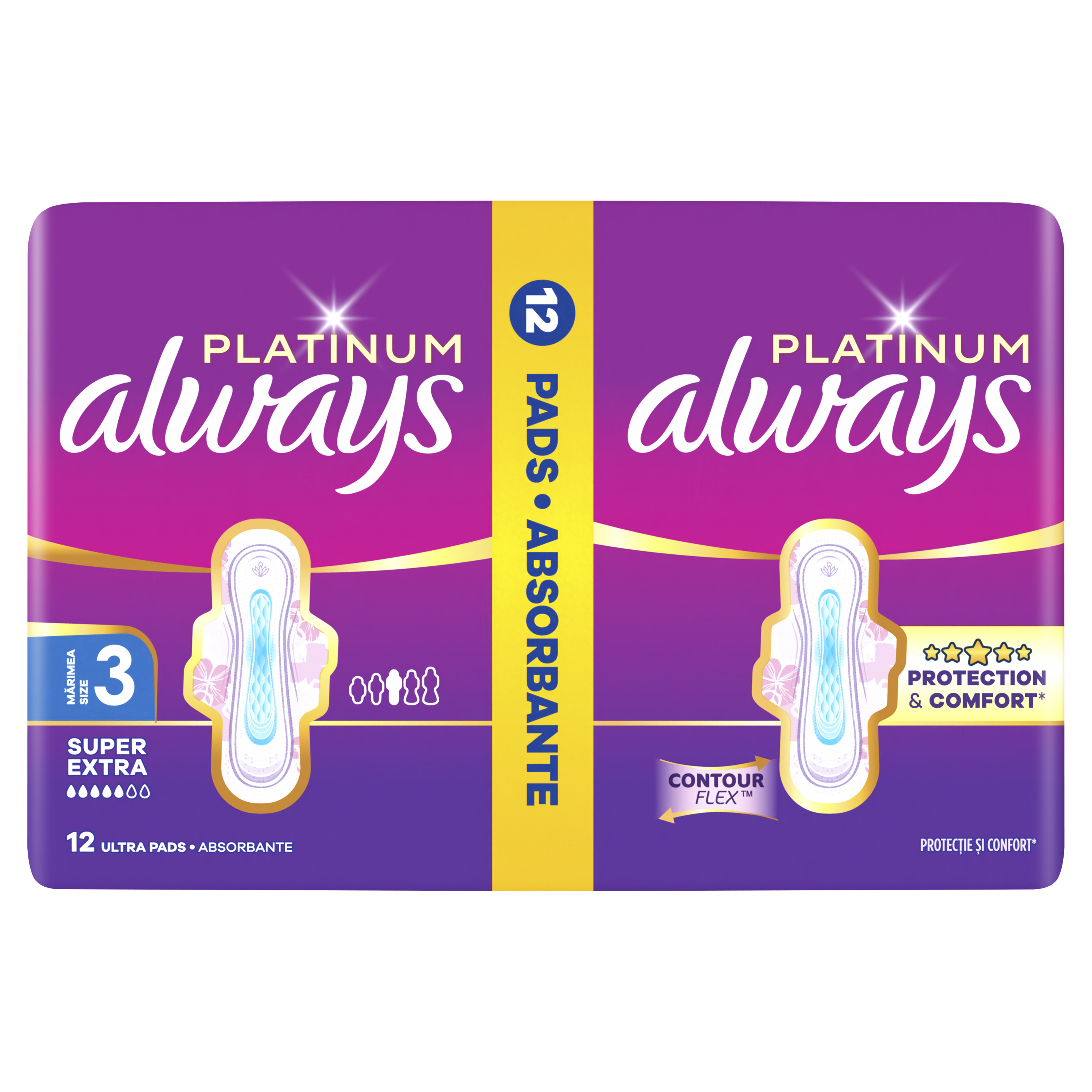 Always Platinum Super Extra, Podpaski Ze Skrzydełki, 12 Sztuk