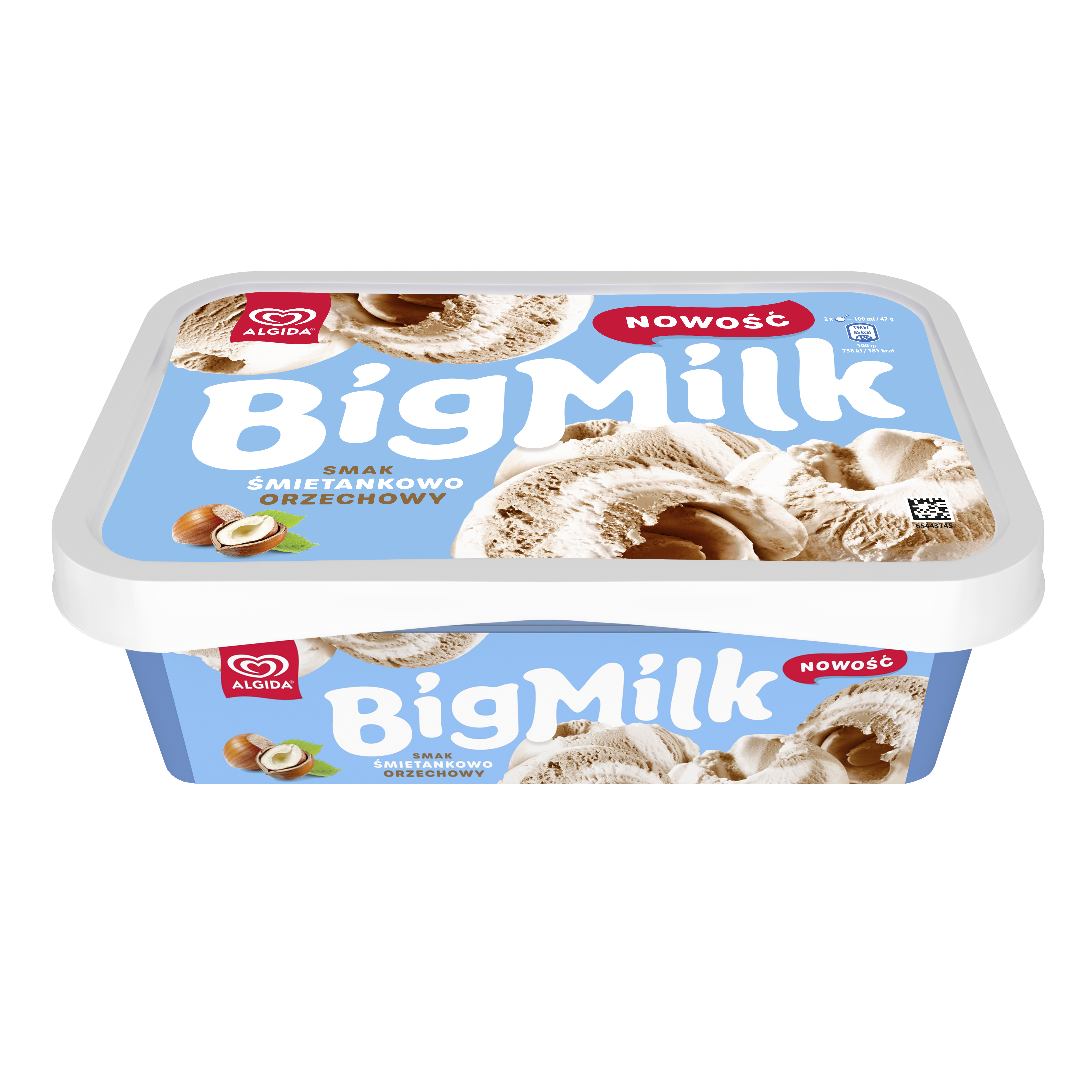 Big Milk Lody Śmietankowo-Orzechowe 900 Ml