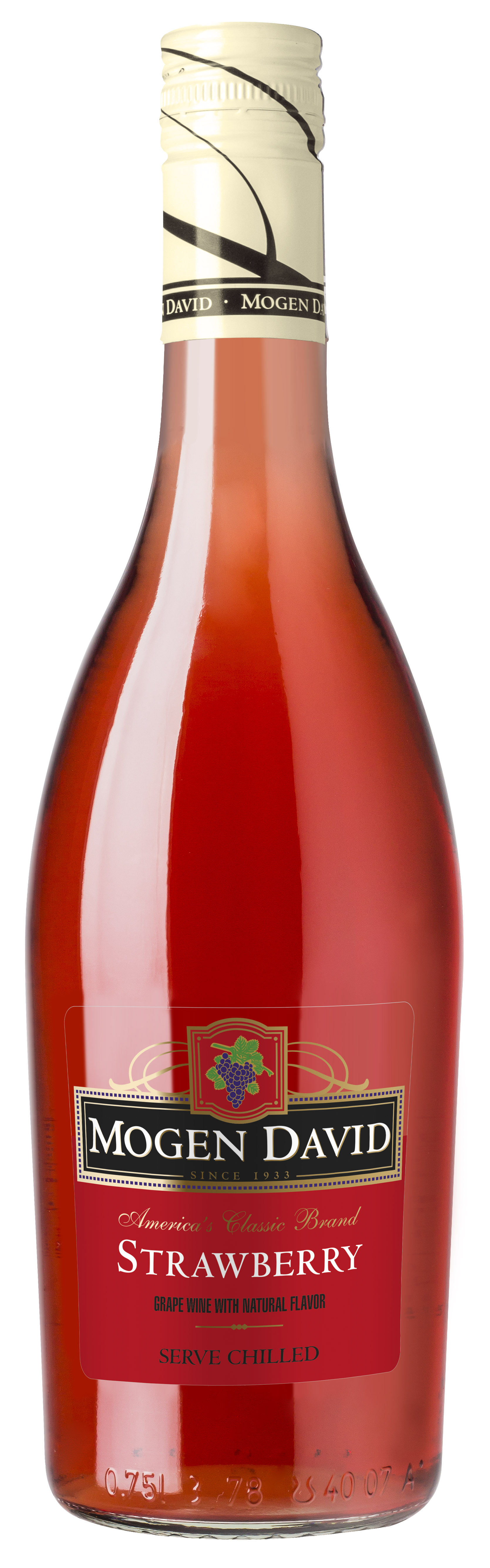 Wino Mogen David Strawberry Różowe, Półsłodkie 750 Ml