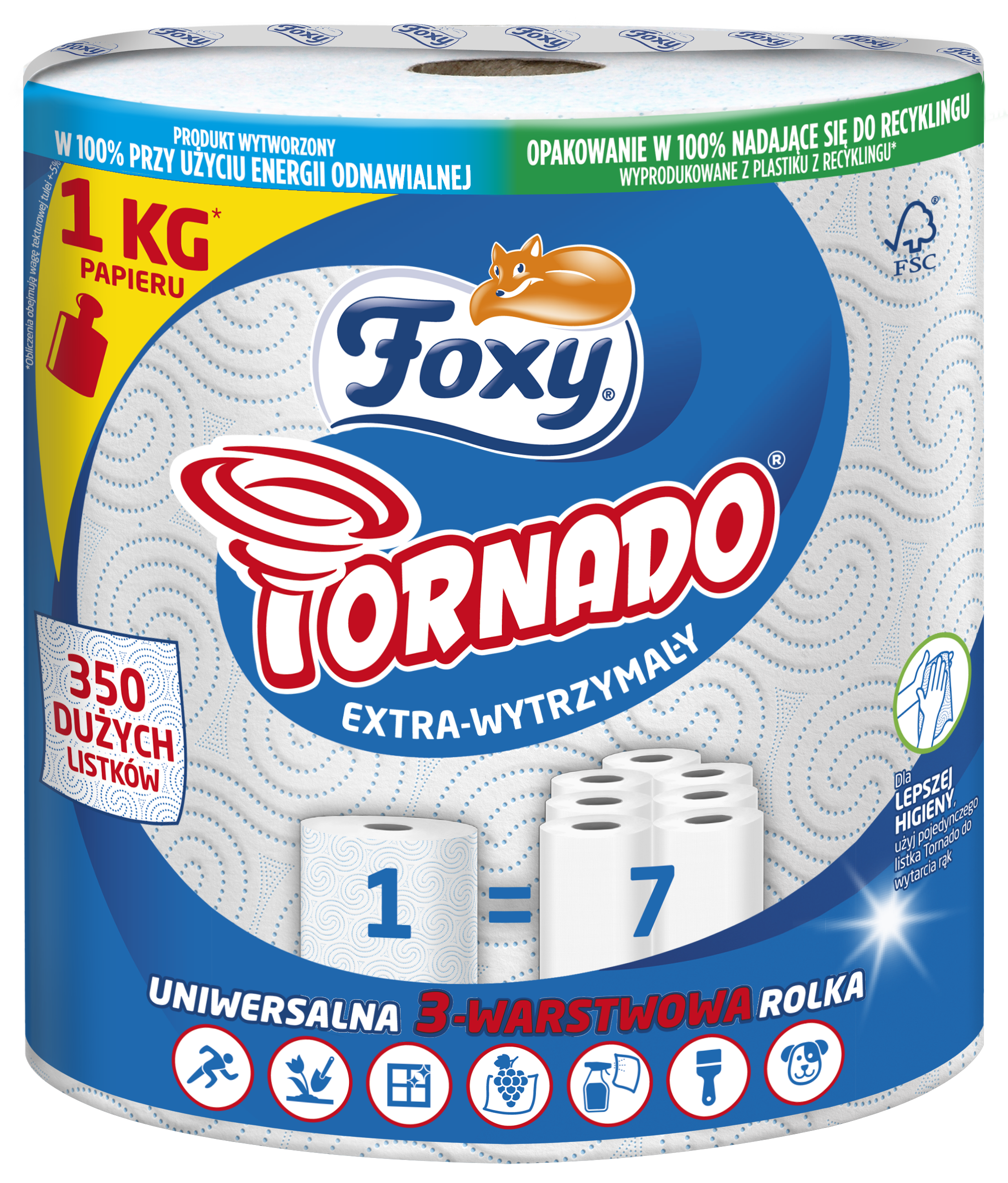 Ręcznik Foxy Tornado 1 Rolka (350 Listków)