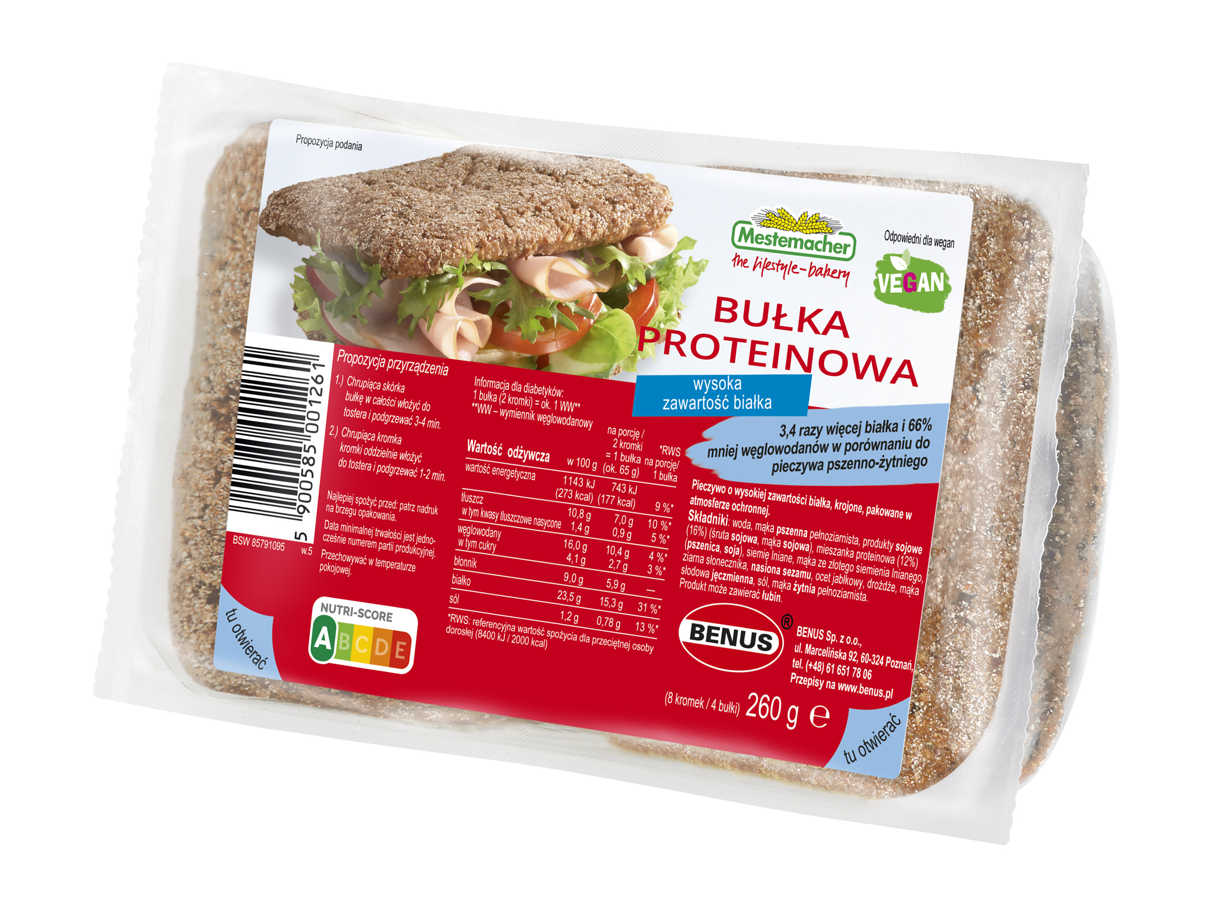 Bułka Proteinowa 260 G Mestemacher