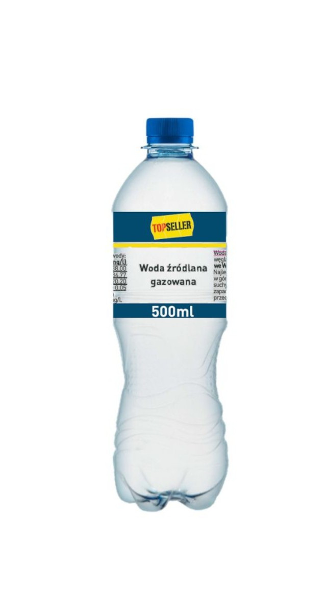 Topseller Woda Źródlana Gazowana 0,5 L - Kaucja