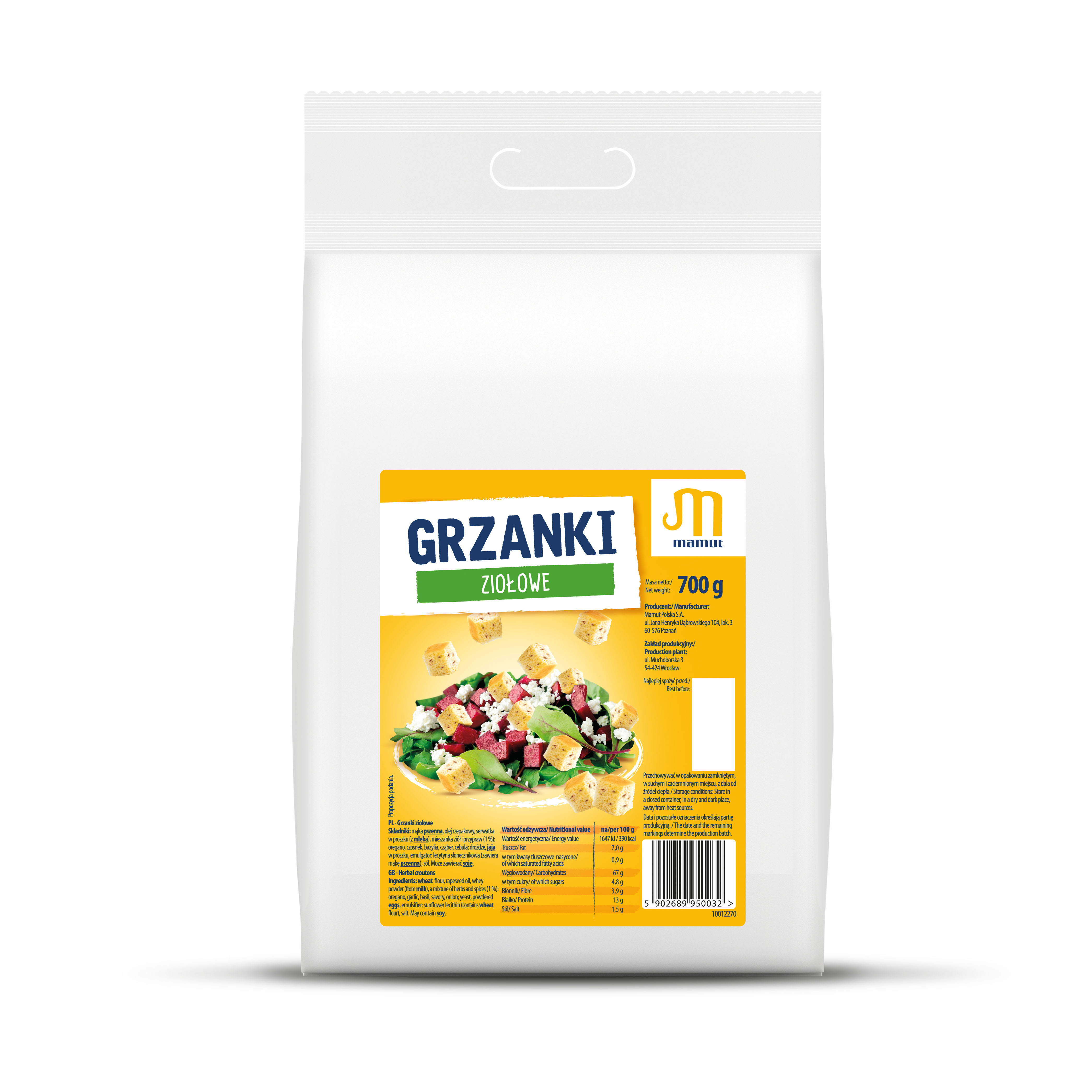 Grzanki Ziołowe 700 G Mamut
