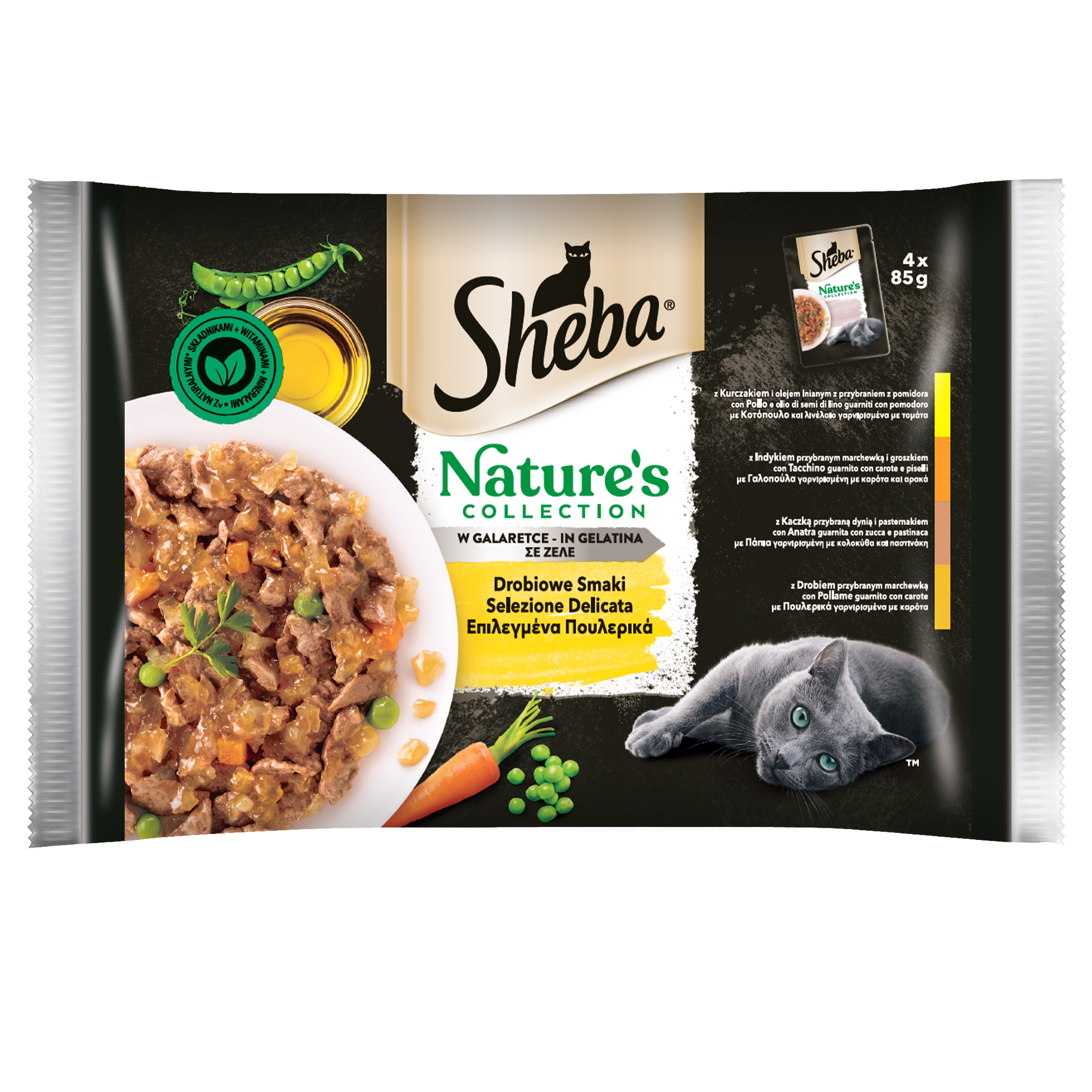 Sheba Nature'S Collection Drobiowe Smaki W Galaretce 340 G (4X85 G)