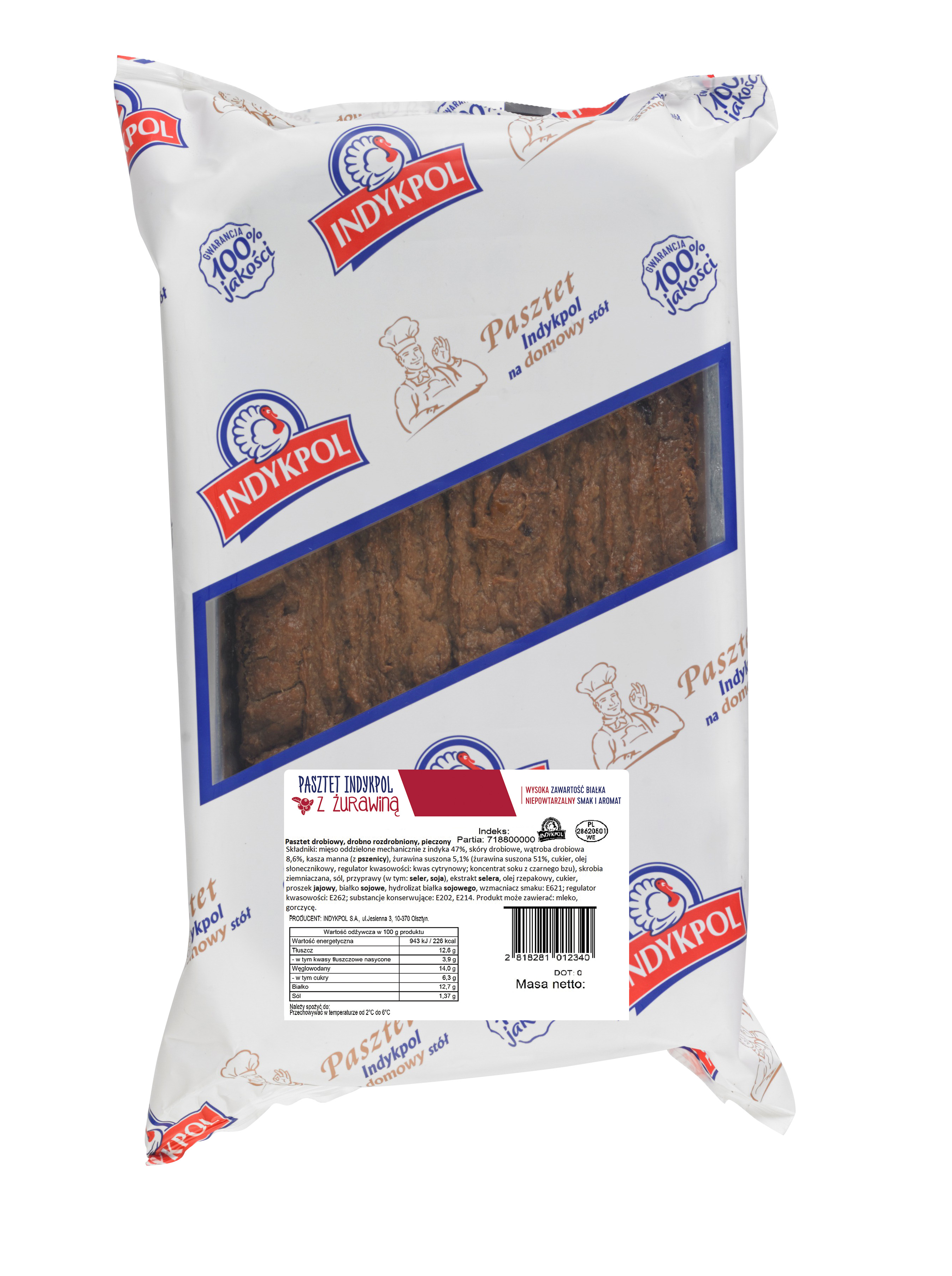 Pasztet Drobiowy Z Żurawiną Ok. 2 Kg Indykpol