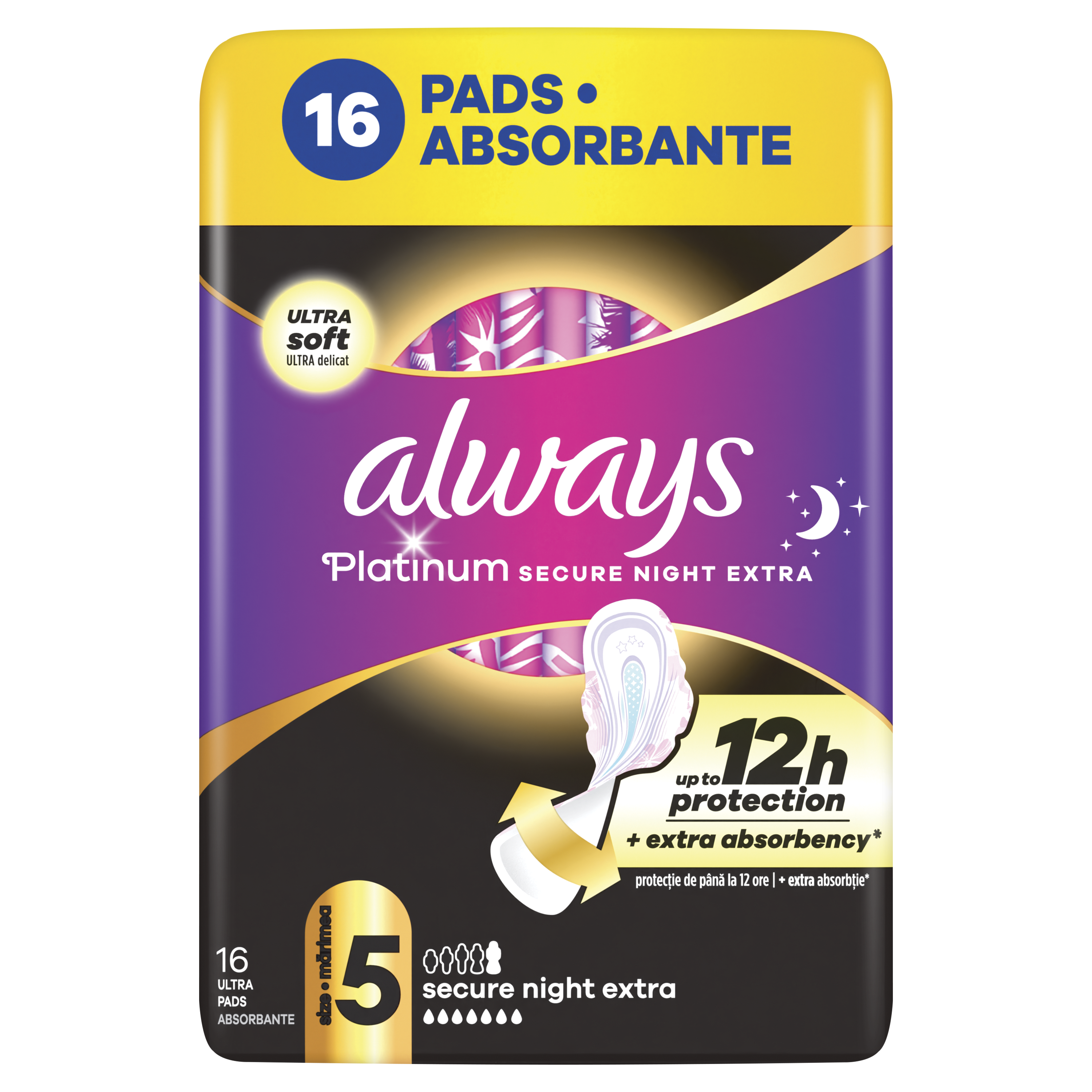 Always Platinum Secure Night Extra Podpaski Ze Skrzydełkami 16 Szt.