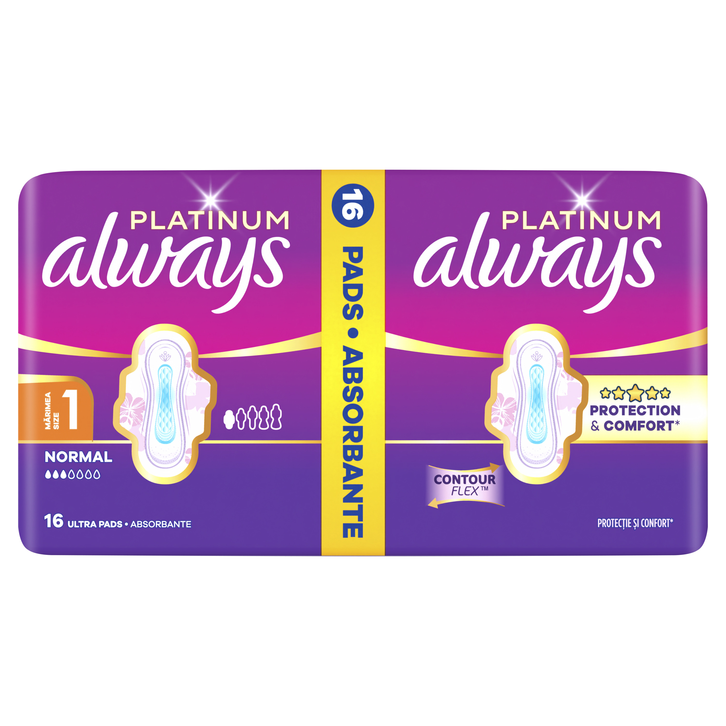 Always Platinum Normal, Podpaski Ze Skrzydełkami, 16 Sztuk