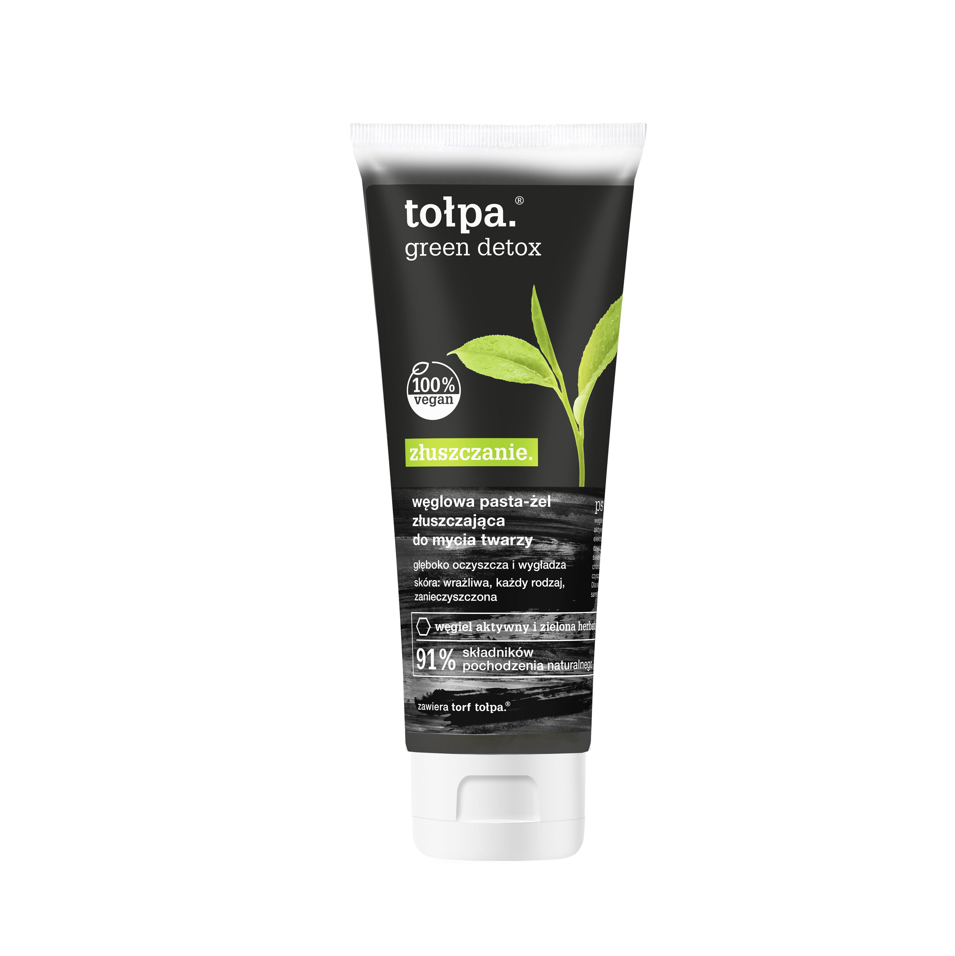 Tołpa. Green Detox Węglowa Pasta - Żel Złuszczająca Do Mycia Twarzy 125 Ml