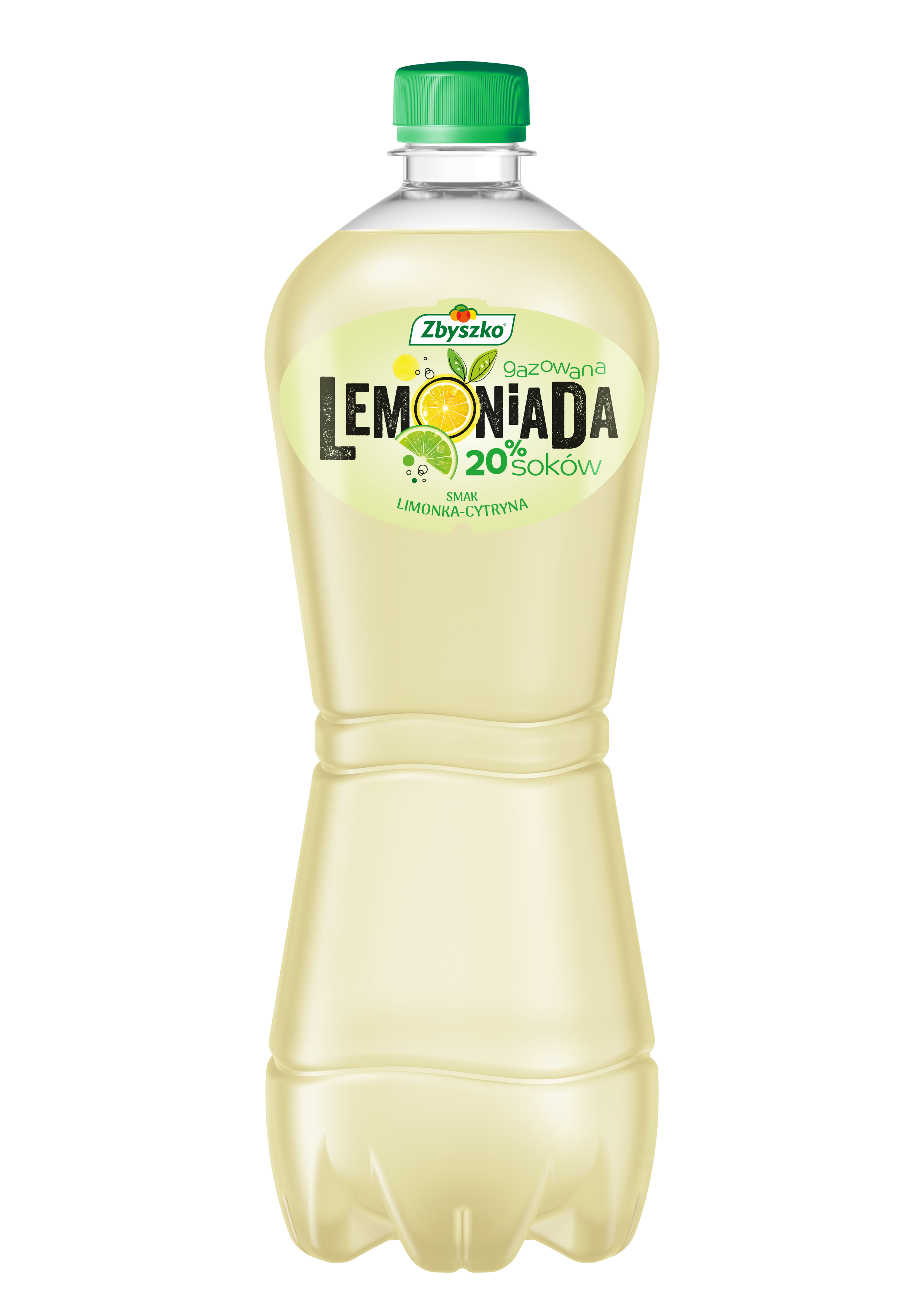 Zbyszko Lemoniada Gazowana O Smaku Limonkowo-Cytrynowym 20% Soku 1L ( Kaucja )