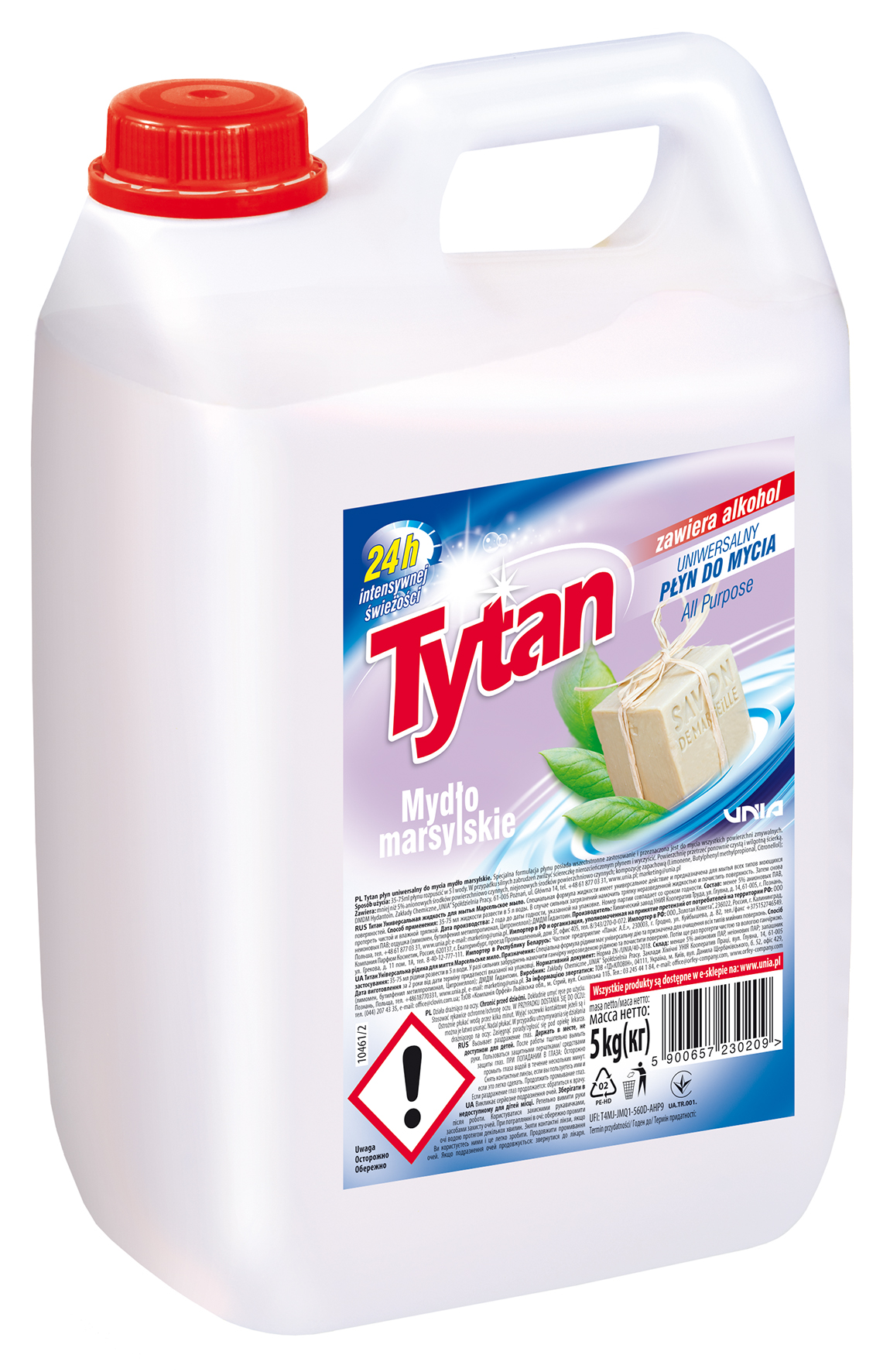 Tytan Płyn Uniwersalny Do Mycia Mydło Marsylskie 5Kg