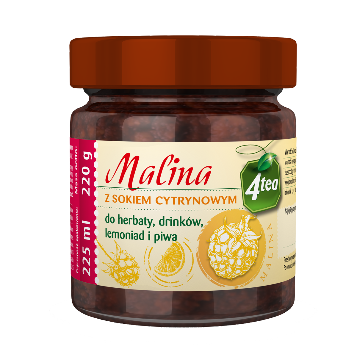 Malina Z Sokiem Cytrynowym 225 Ml 4Tea