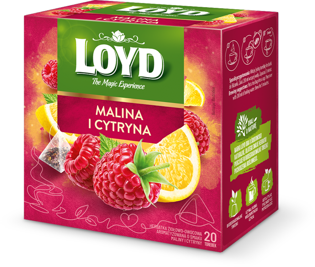 Loyd Herbatka O Smaku Maliny I Cytryny (20 X 2 G)