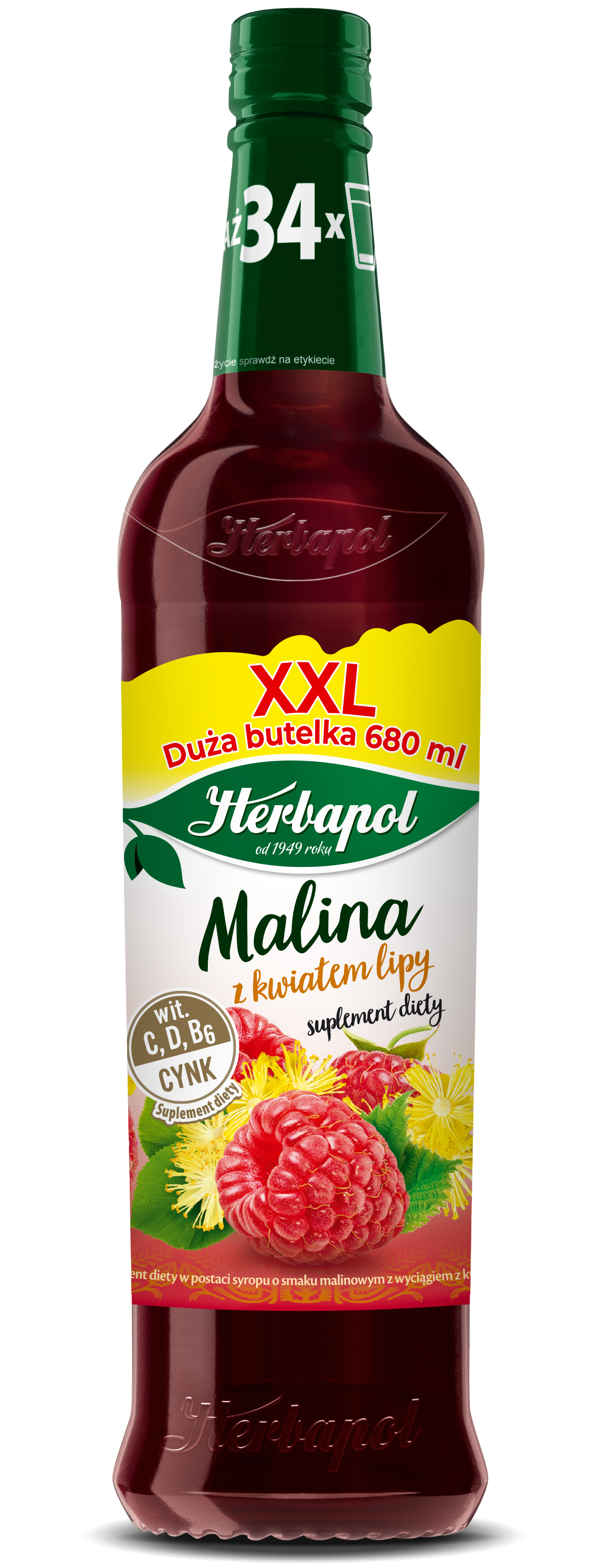 Herbapol Syrop Owocowa Spiżarnia Malina Z Lipą 680 Ml