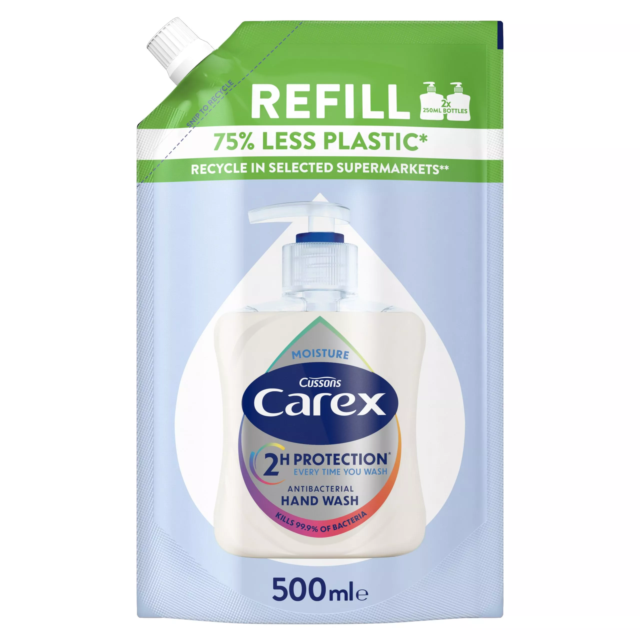 Carex Moisture Plus Antybakteryjne Mydło W Płynie O Kremowej Konsystencji 500Ml Opakowanie Uzupełniające