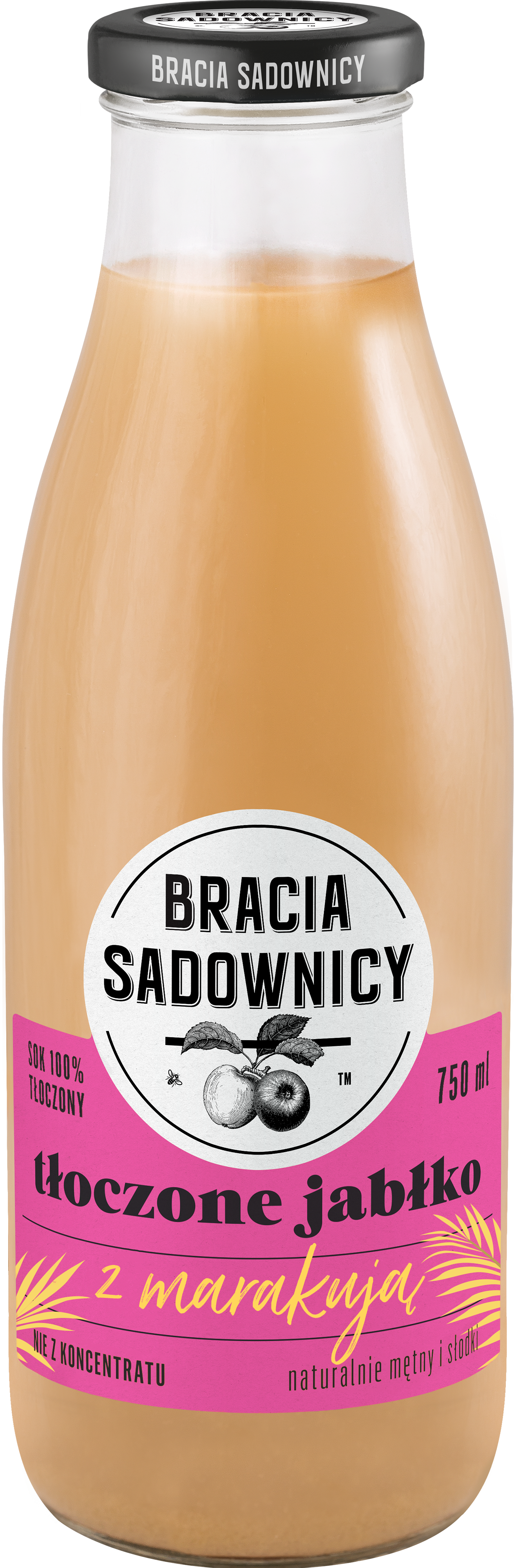 Bracia Sadownicy Tłoczone Jabłko Z Marakują. 750 Ml