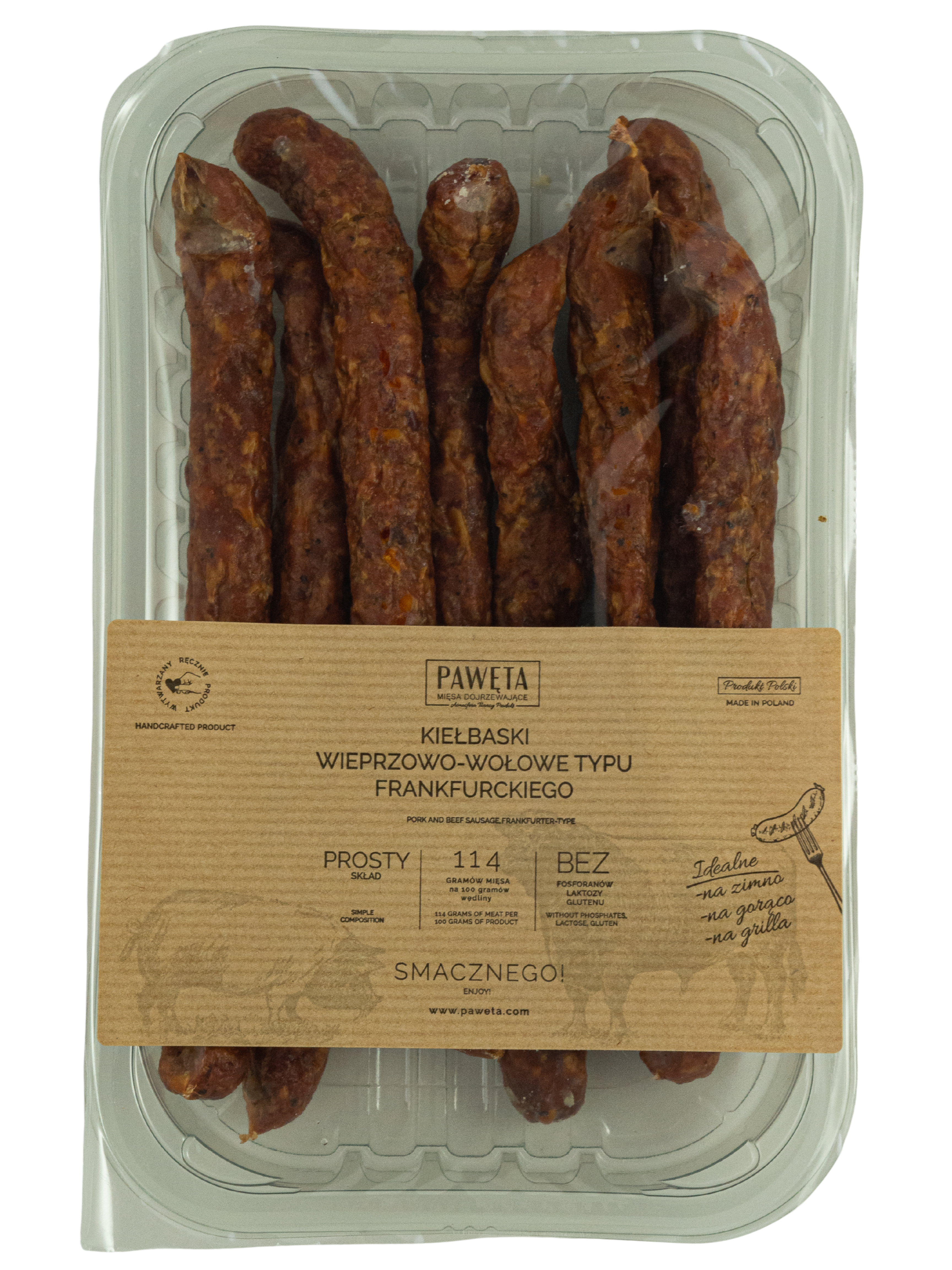 Pawęta Kiełbaski Wieprzowo-Wołowe Typu Frankfurckiego 250 G