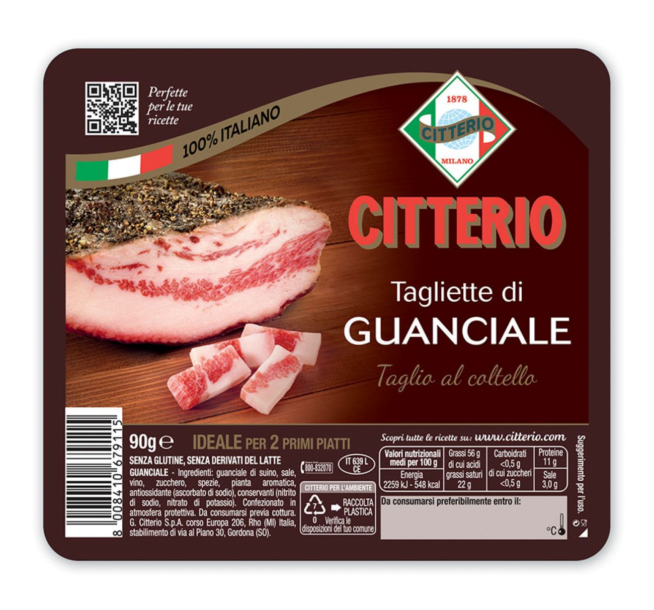 Guanciale Kostka 90 G G.Citterio