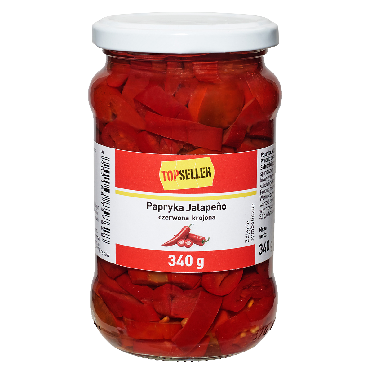 Topseller Papryka Jalapeno Czerwona Krojona 340 G