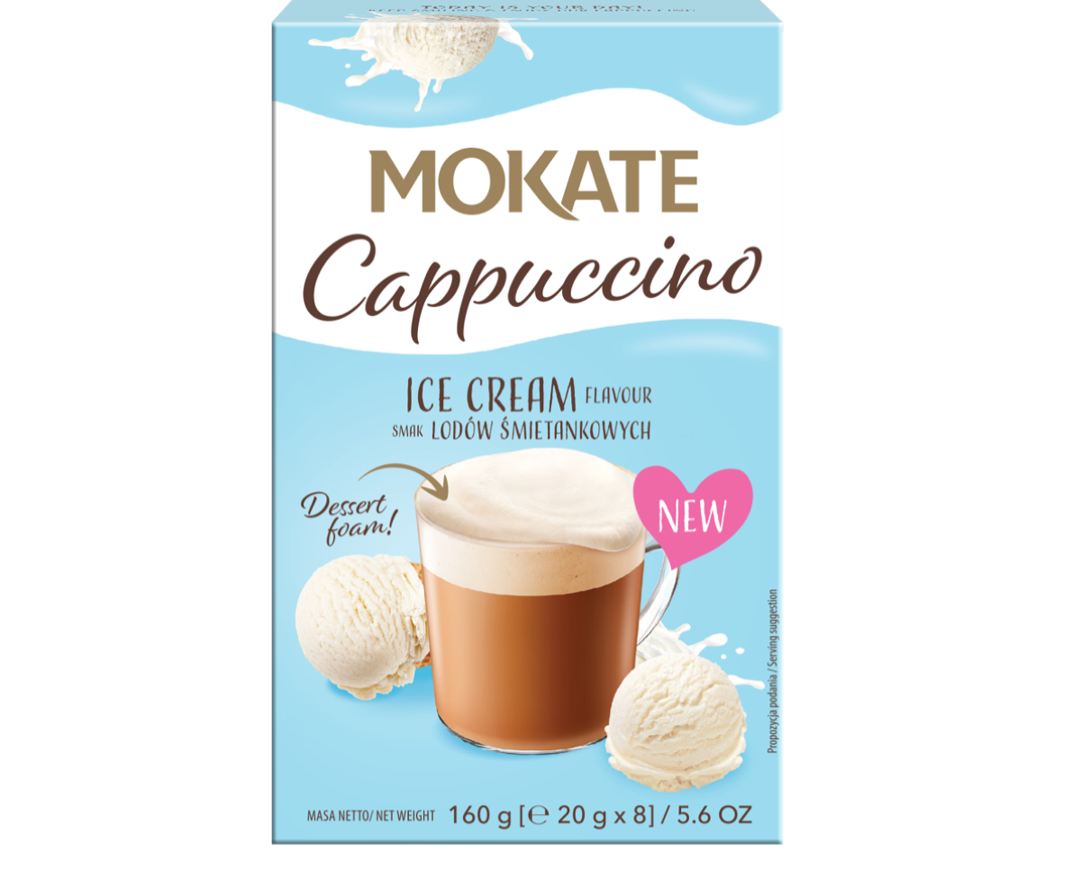 Mokate Cappuccino O Smaku Lodów Śmietankowych 160 G (20 G X 8)