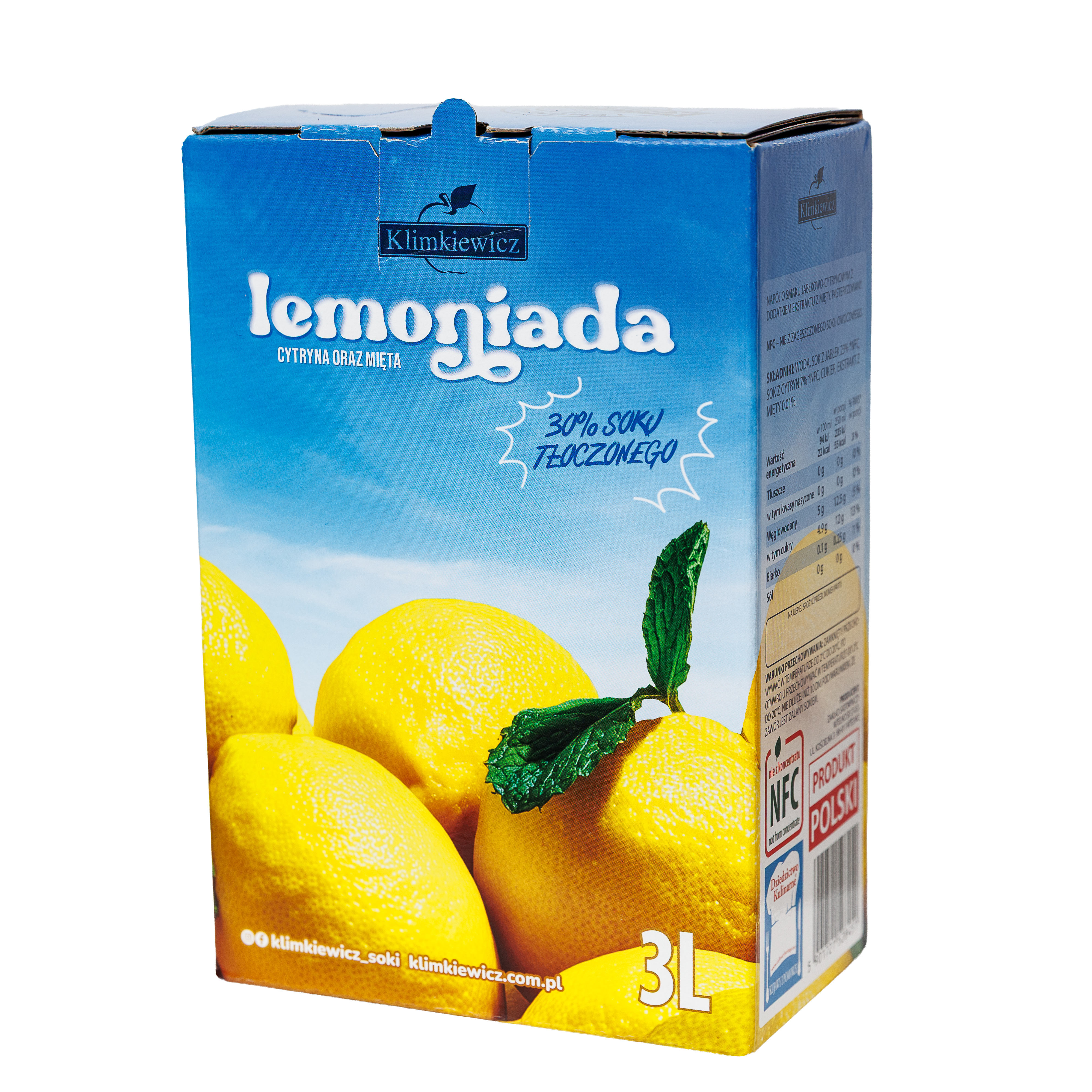 Klimkiewicz Lemoniada Cytryna Oraz Mięta 3 L