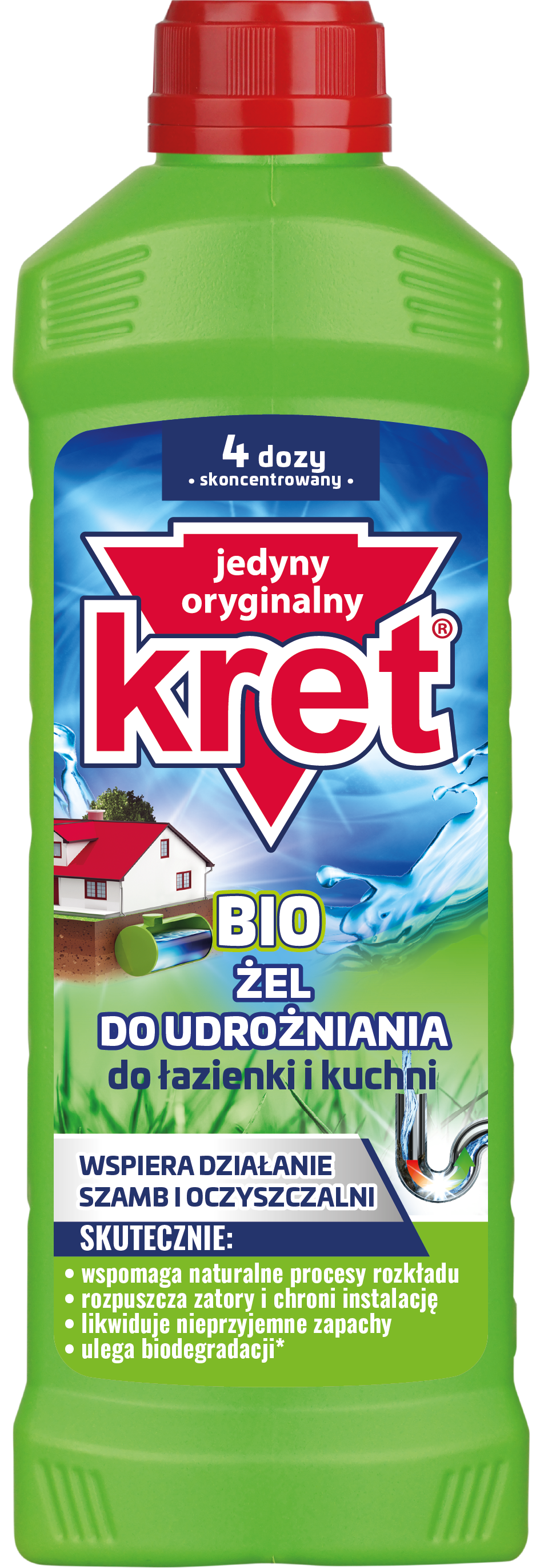 Kret Bio Żel Do Udrożniania Rur Do Łazienki I Kuchni 500G