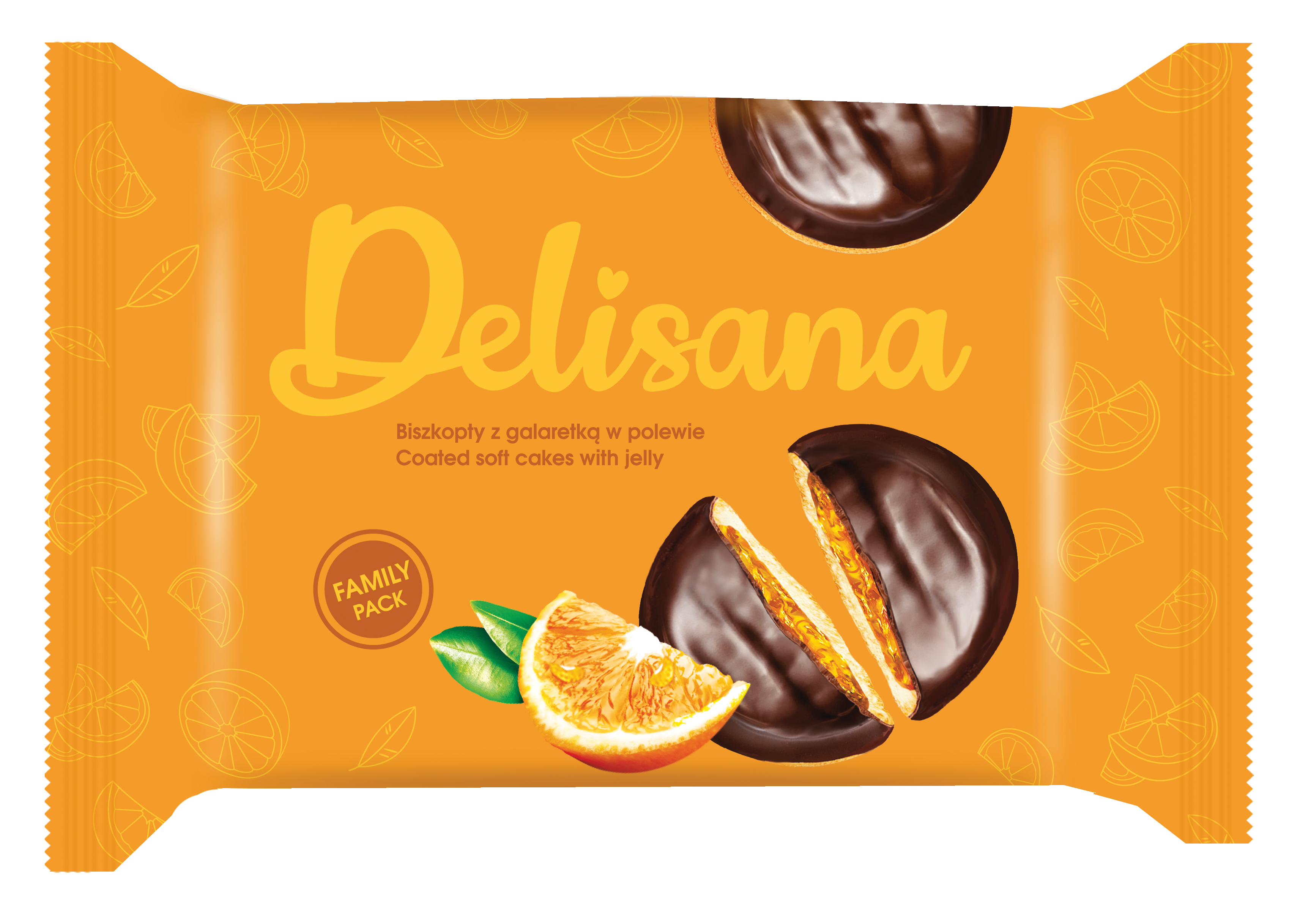 Delisana Biszkopty Z Galaretką O Smaku Pomarańczowym W Polewie Kakaowej 300G