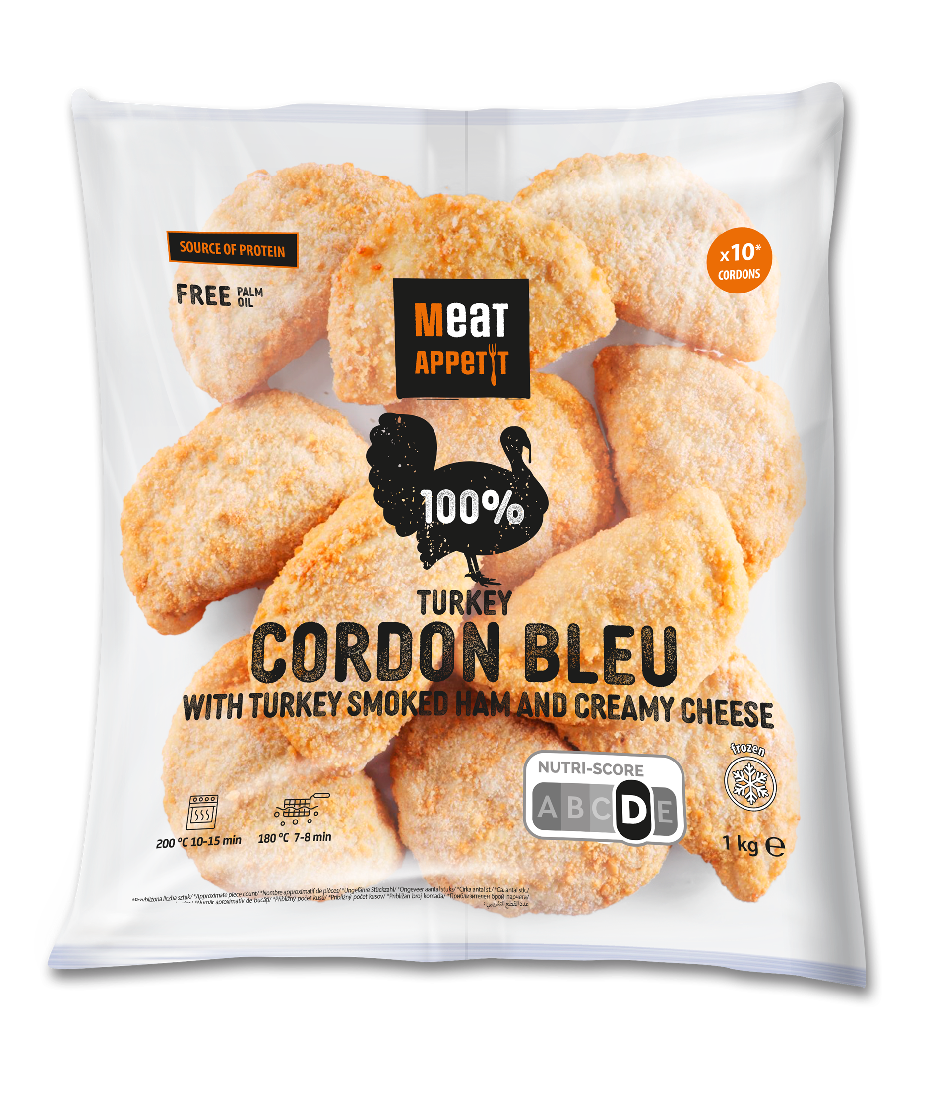 Meat Appetit, Cordon Bleu Z Indyka Z Wędzoną Wedliną Z Indyka I Serem Topionym 1Kg