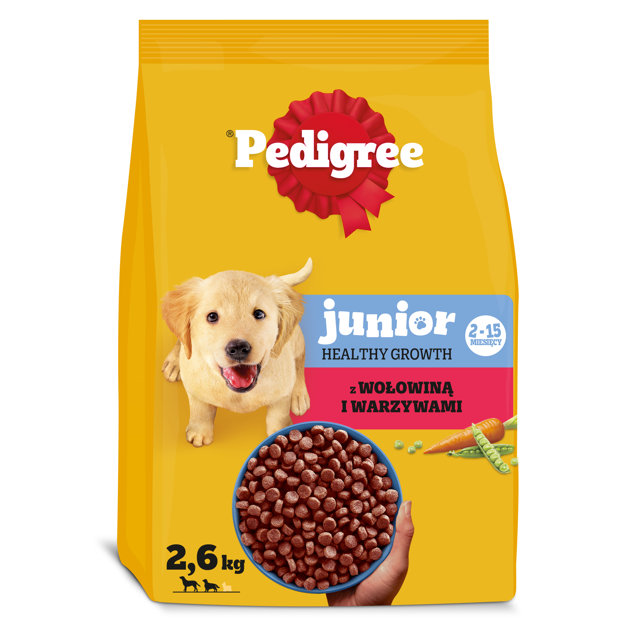 Pedigree Junior Sucha Karma Z Wołowiną I Warzywami 2,6 Kg