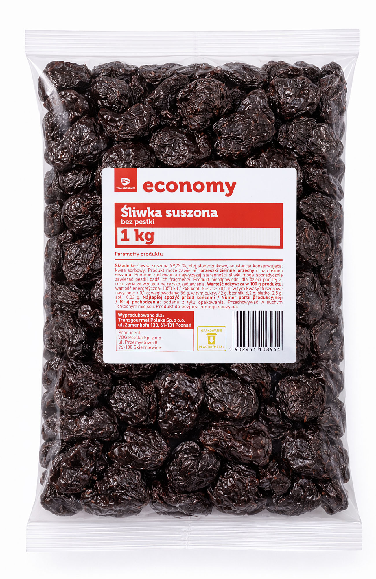 Tge Śliwka Suszona Bez Pestki 1Kg