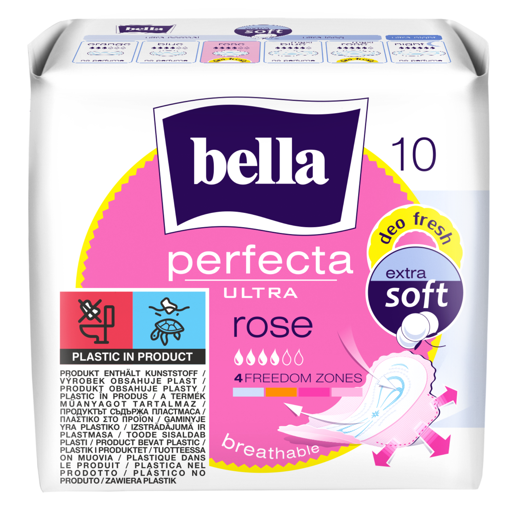 Podpaski Bella Perfecta Ultra Rose Deo Fresh 10 Szt. Extra Soft