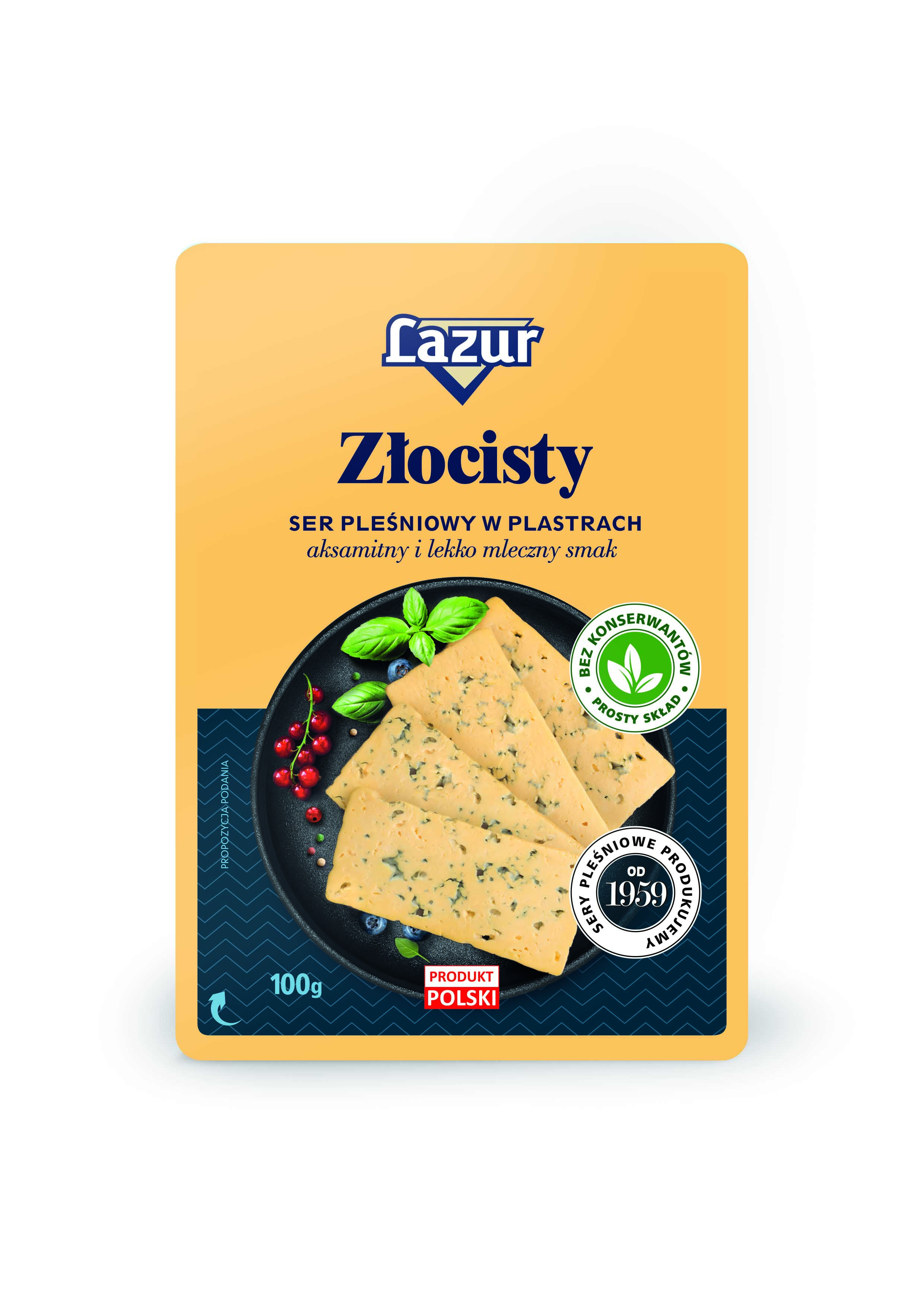 Ser Pleśniowy Lazur Złocisty Plastry 100 G