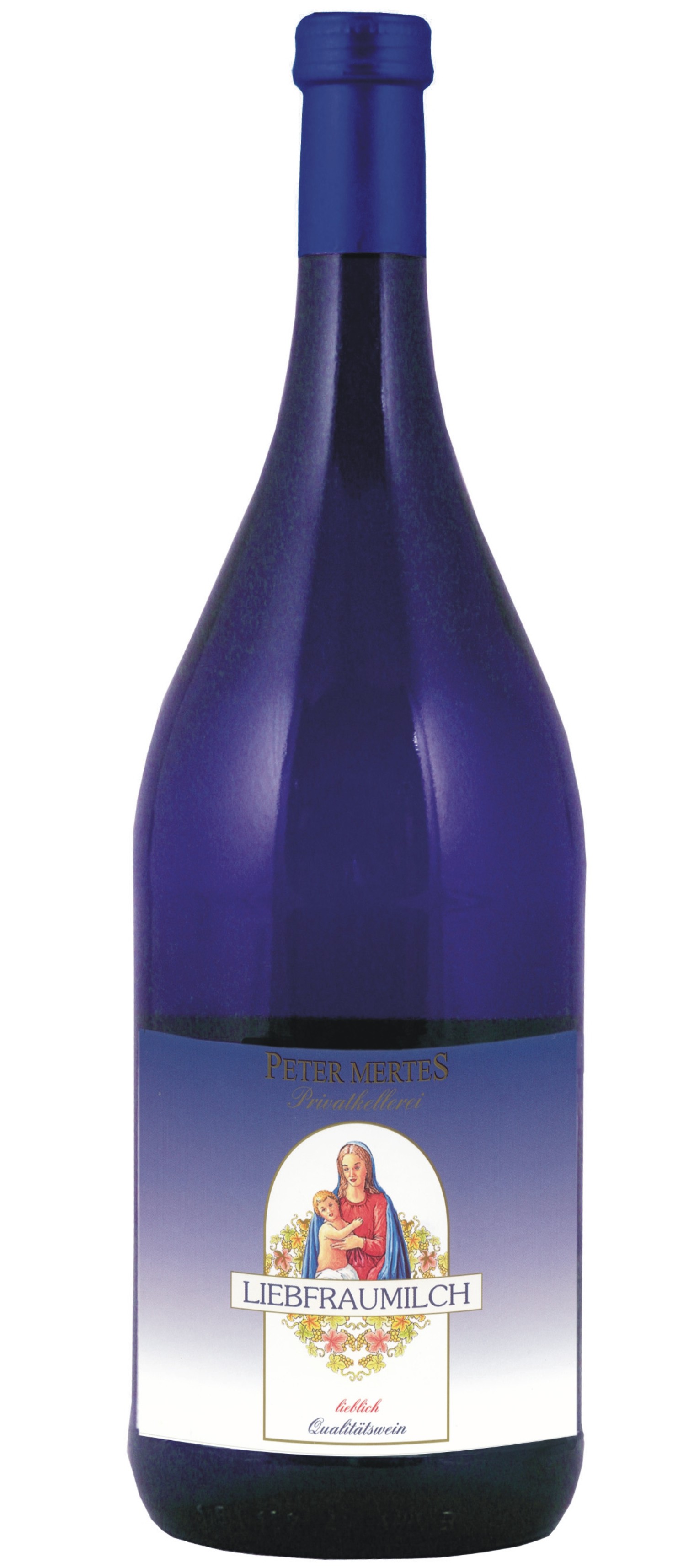 Peter Mertes Liebfraumilch Niebieska Butelka Wino Białe 1,50 L