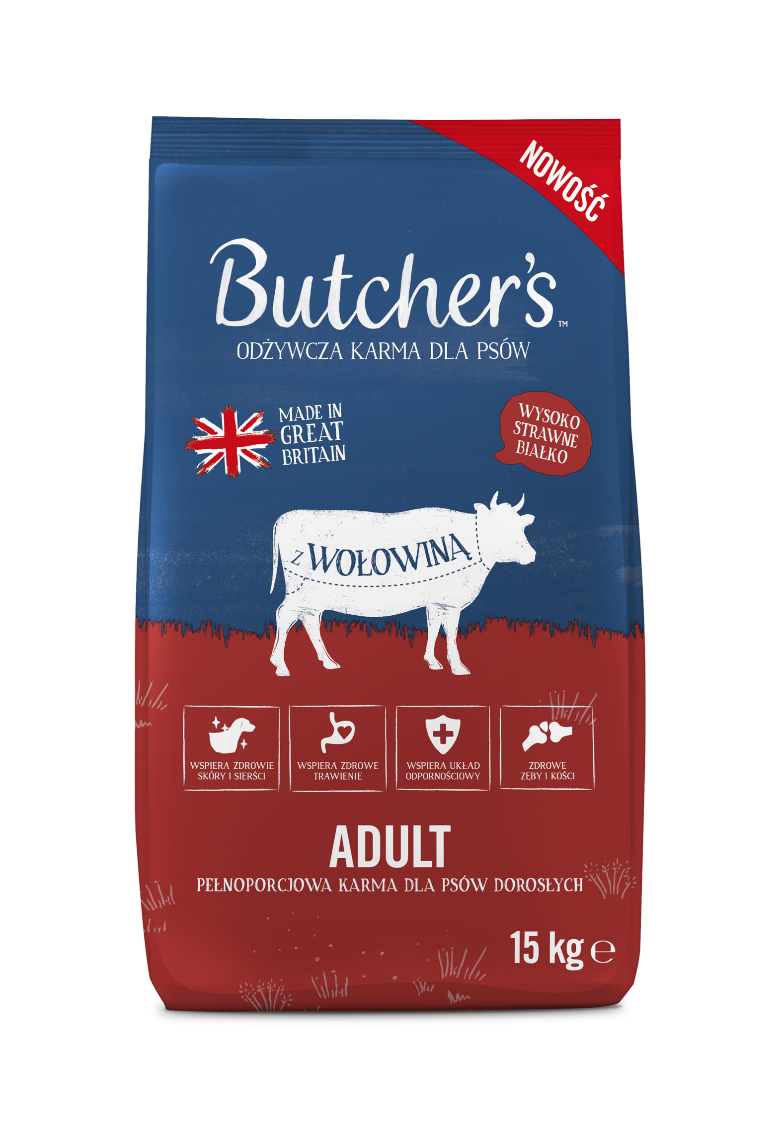 Butcher'S Adult, Sucha Karma Dla Psów Dorosłych, Z Wołowiną 15Kg