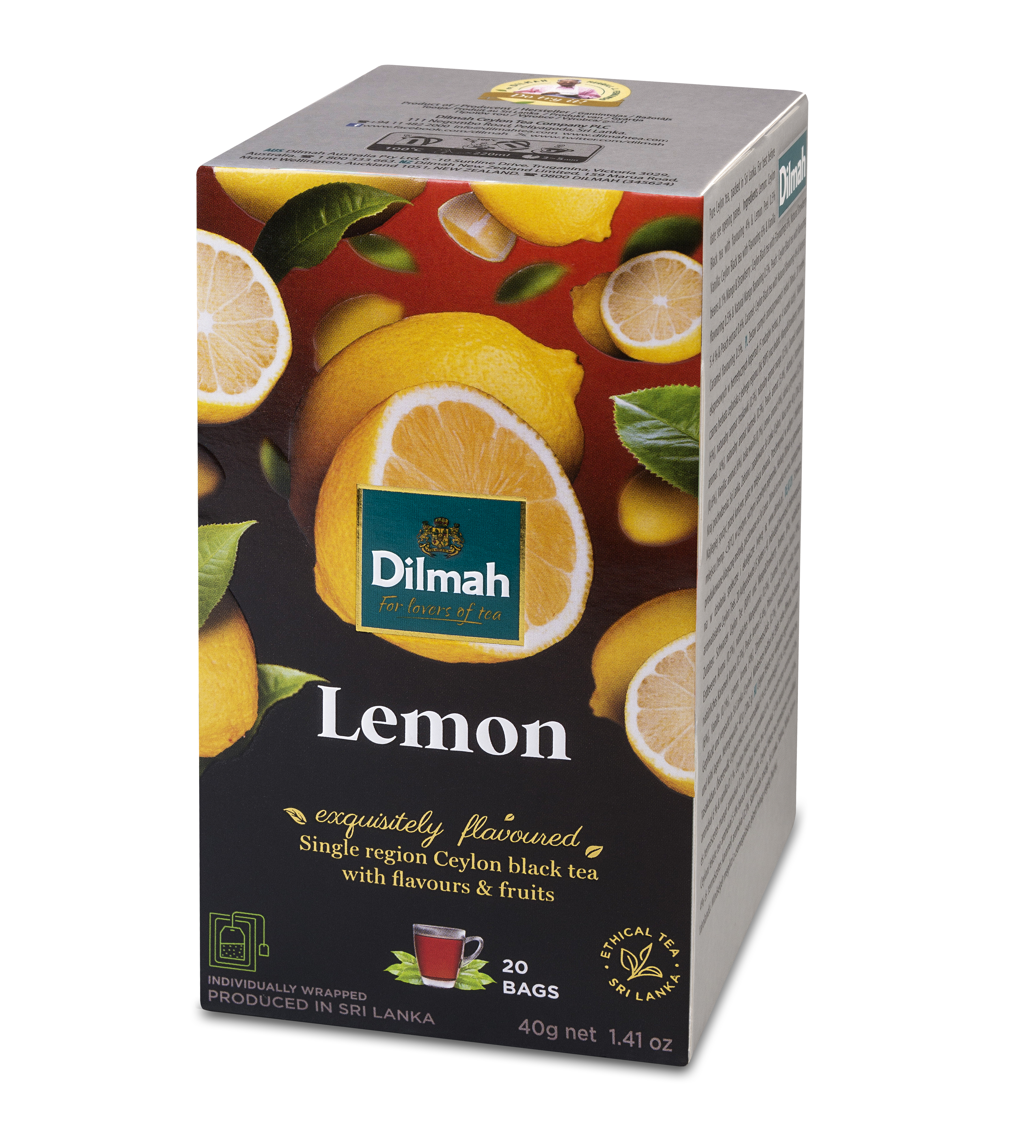 Dilmah Lemon Flavoured Ceylon Black Tea 20X2 G