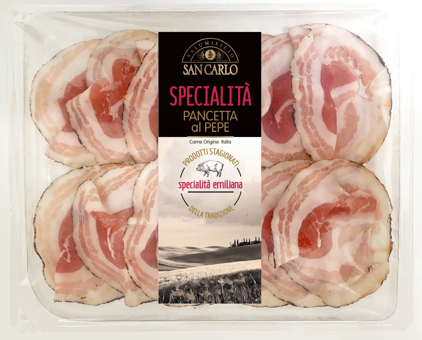 Pancetta Z Pieprzem Plastry 100G San Carlo