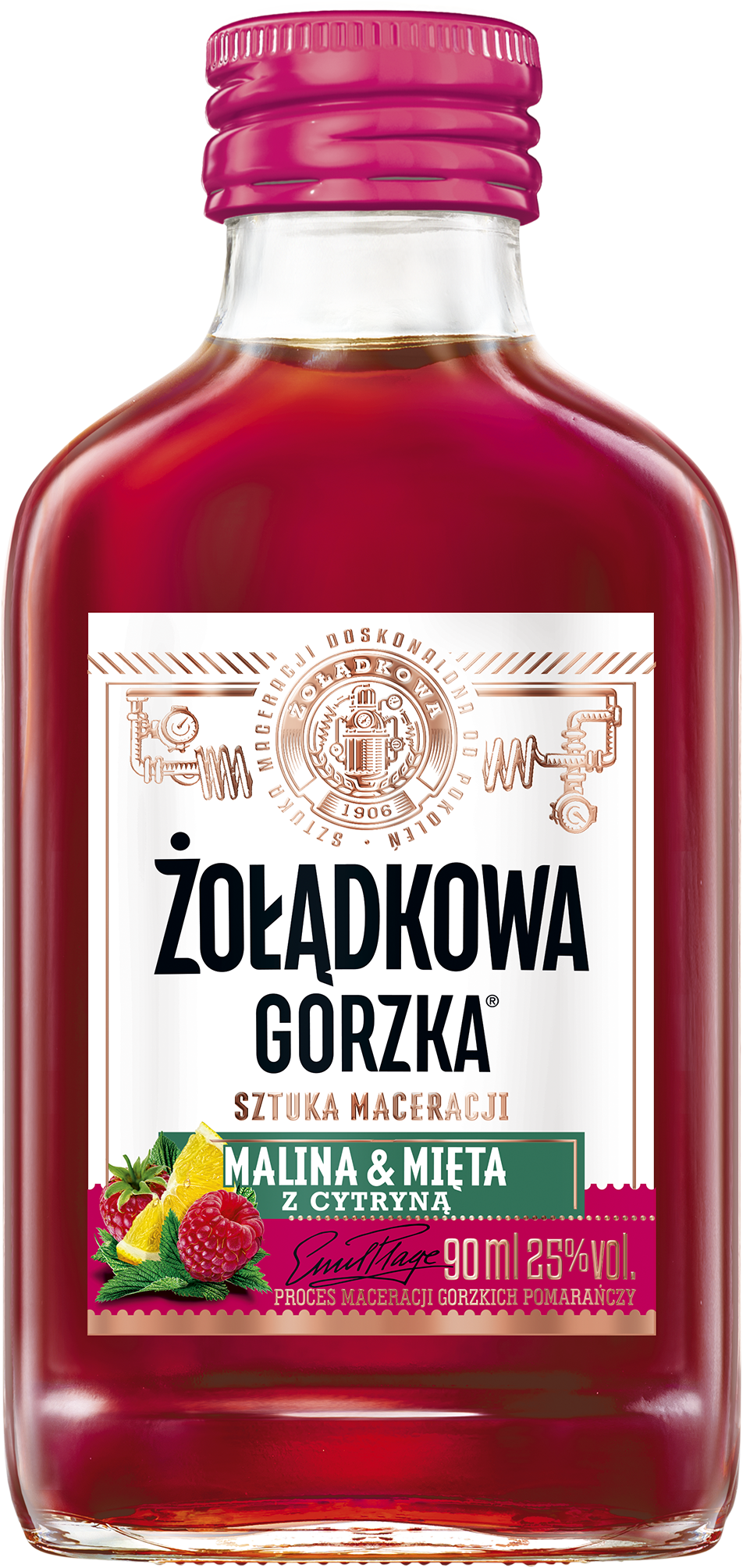 Żołądkowa Gorzka Malina Mięta 25% 90Ml